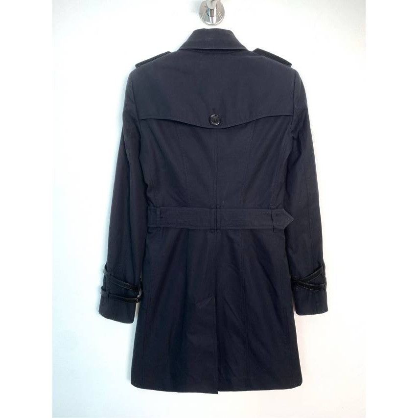 Burberry Burberry Black Cotton Long Trench Coat Womens Double Breaste Size S / US 4 / IT 40 - 8 Thumbnail