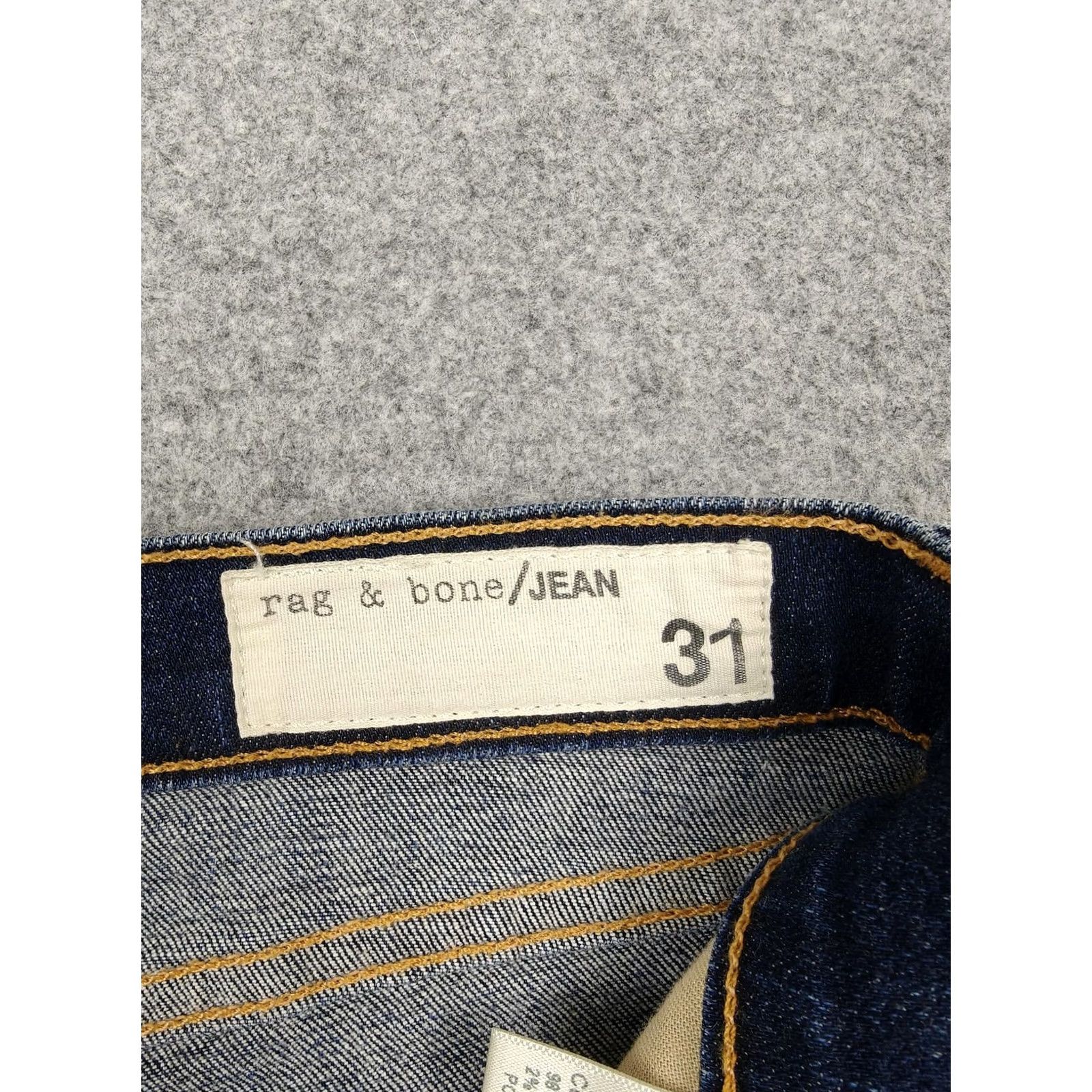Rag & Bone Rag & Bone/JEAN Capri Jeans Womens 31 Blue Dark Wash Distressed Stretch Made USA Size 24" / US 00 / IT 34 - 3 Thumbnail