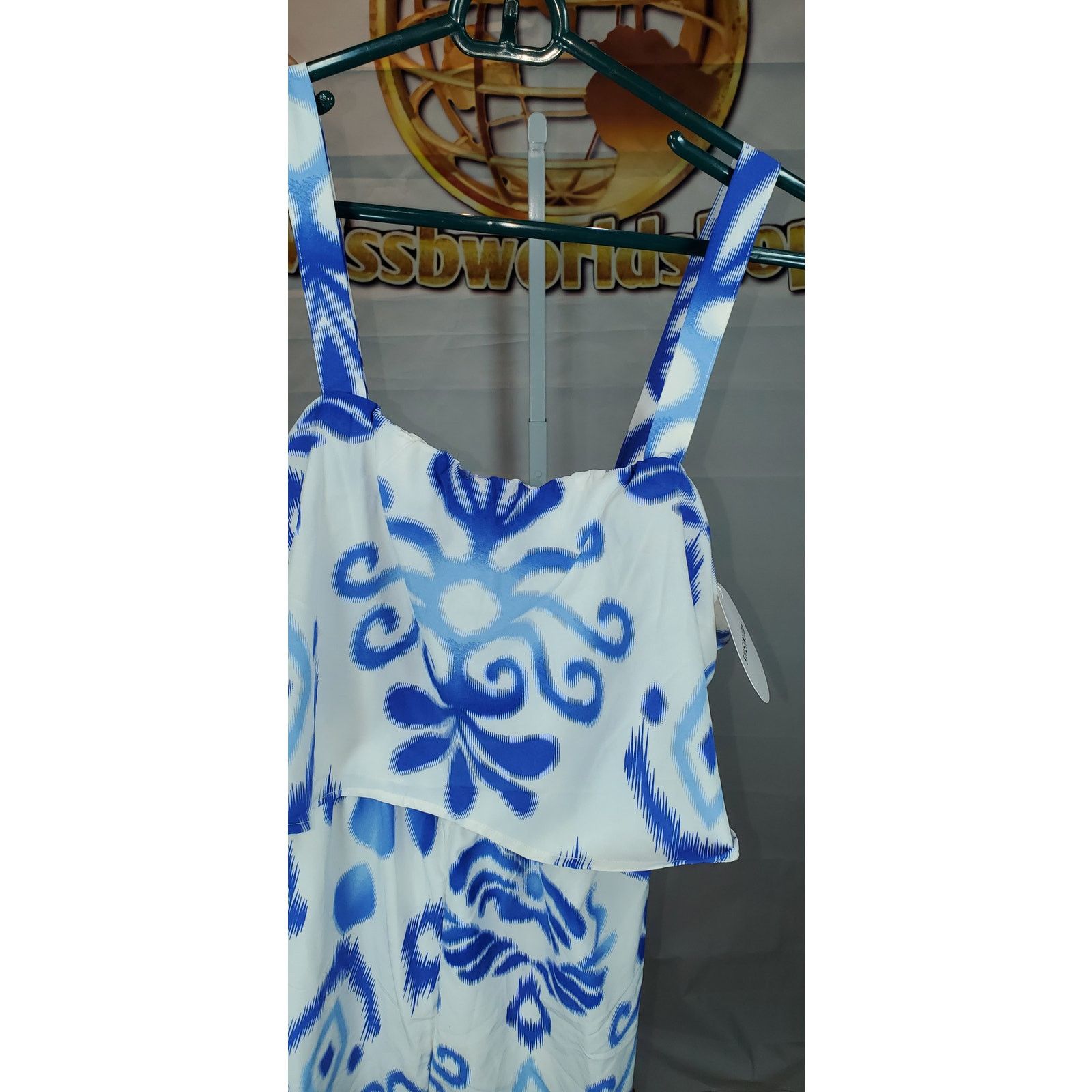 Shein Shein Blue White Sleeveless Romper Juniors Medium NWT Size 30" / US 8 / IT 44 - 6 Thumbnail