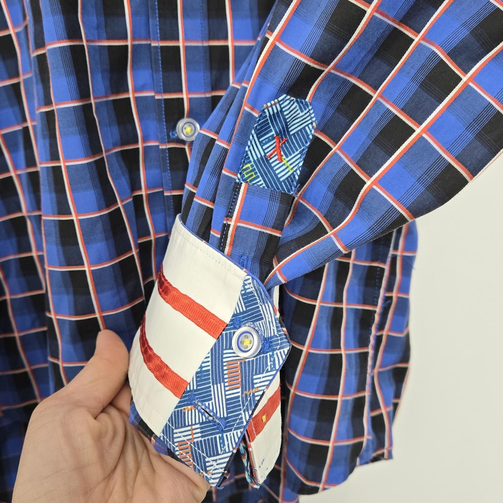 Robert Graham Robert Graham X Dress Shirt Tailored Fit Size 38R - 5 Thumbnail