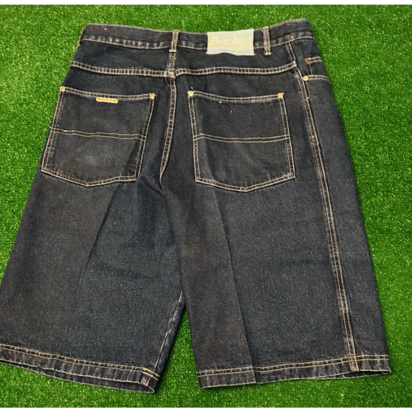 Vintage VINTAGE Buckler Baggy JNCO Style Jeans Shorts Skater Grunge Hip Hop Mens SZ 38 Jorts Blue Size US 38 / EU 54 - 2 Thumbnail