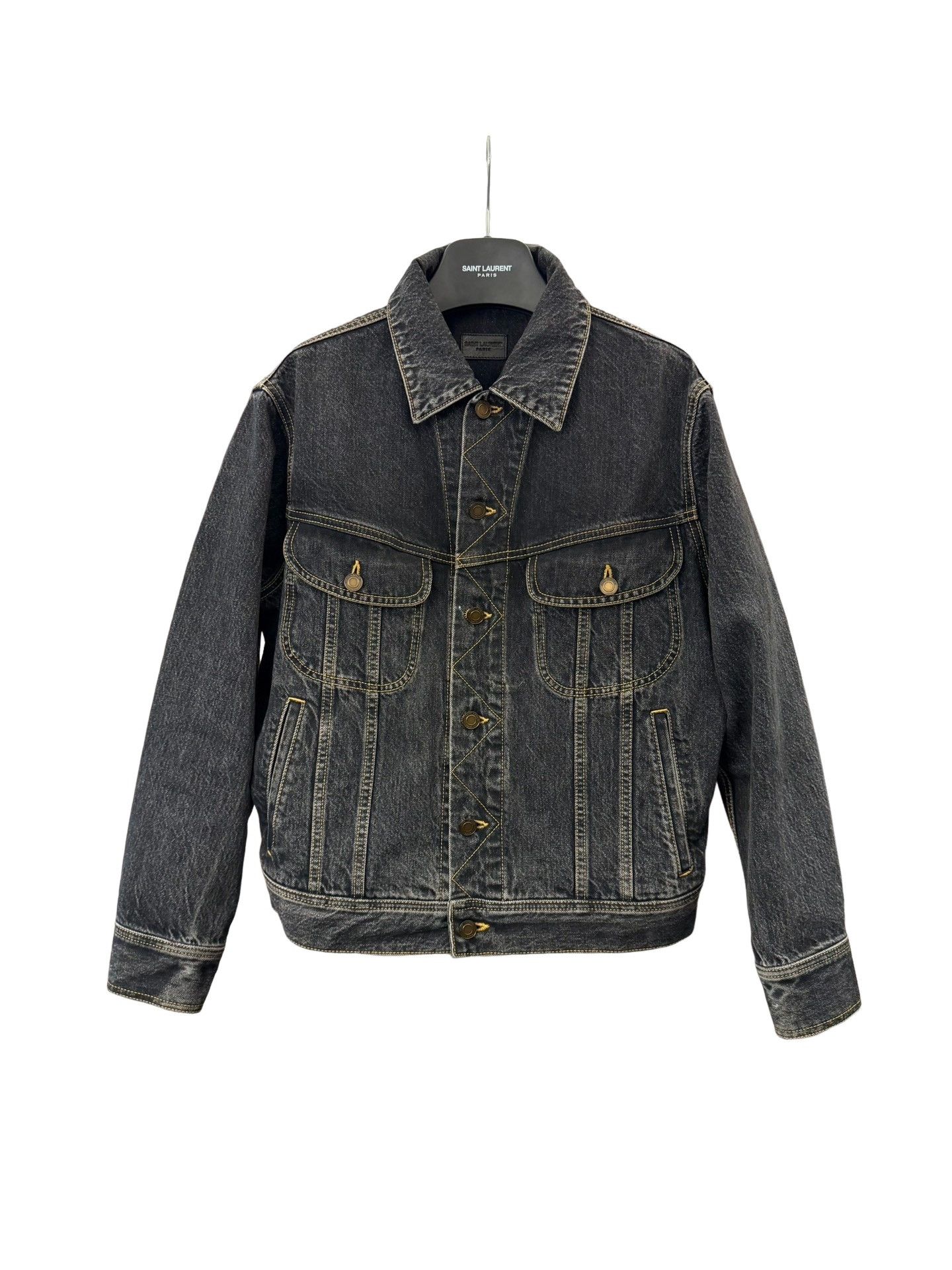 Saint Laurent Paris Saint Laurent Washed Denim Jacket Size S Size US S / EU 44-46 / 1 - 1 Thumbnail