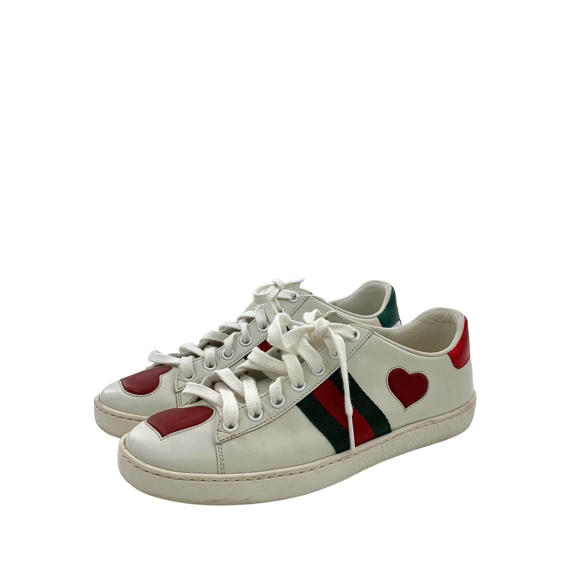 Gucci Gucci Ace Heart Patch Sneakers Size 36.5 Size US 6.5 / IT 36.5 - 1 Thumbnail