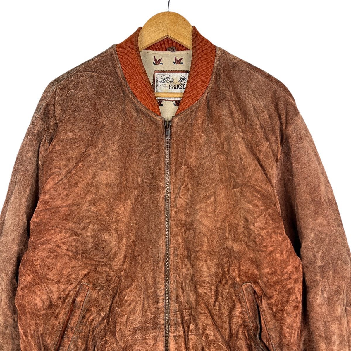 Vintage Vintage Eriksons Paris Motorcycle Suede Leather Jacket Size US L / EU 52-54 / 3 - 3 Thumbnail