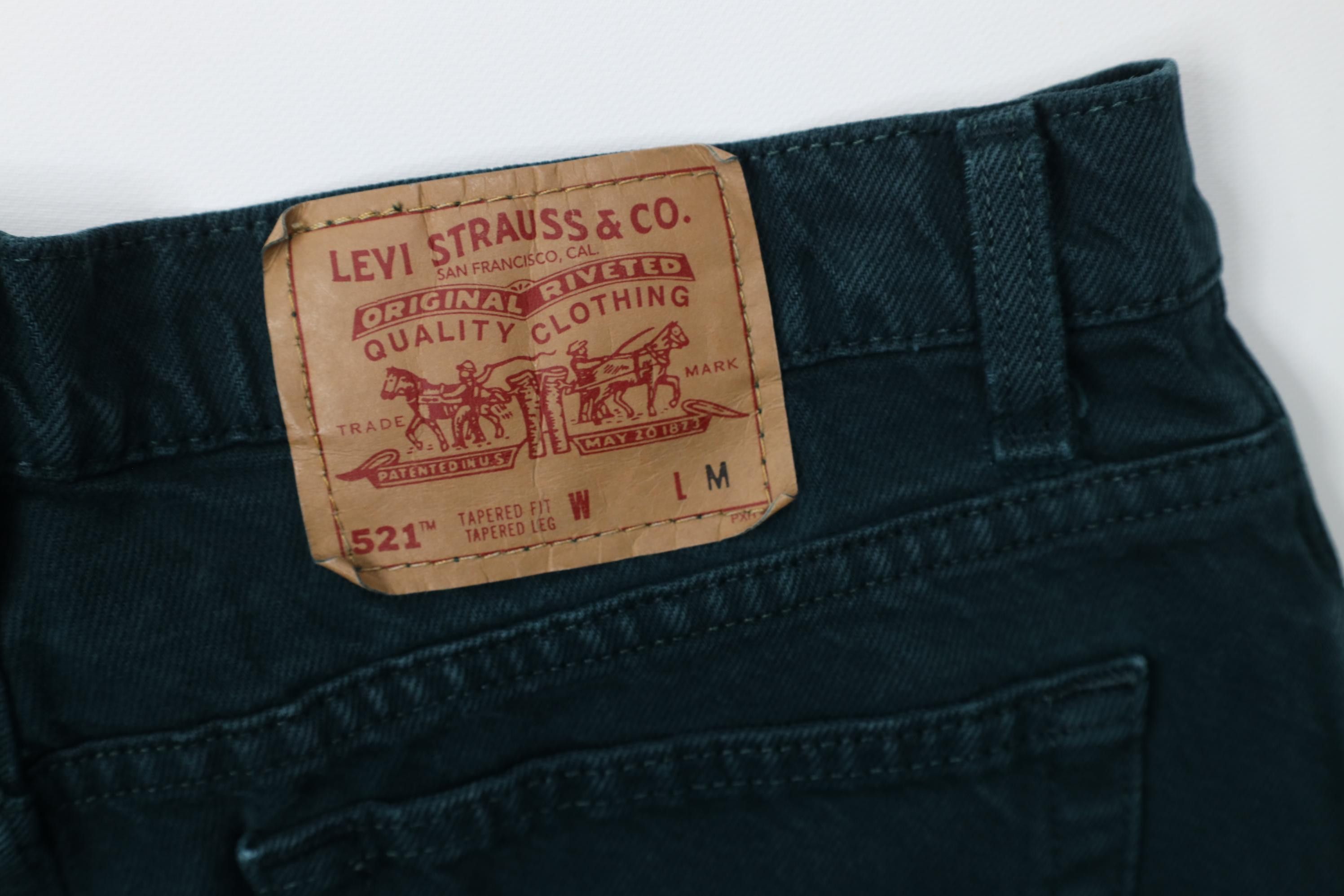 Levi's Vintage 90s Levis 521 Tapered Leg Denim Jeans Green USA Size 36" / US 14 / IT 50 - 15 Thumbnail