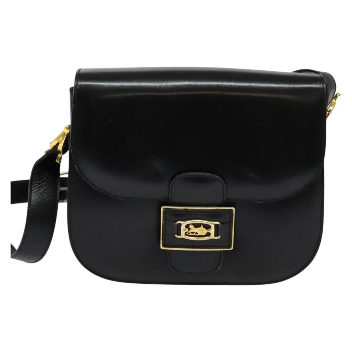 Celine CELINE Sulky Shoulder Bag Leather Black Gold Size ONE SIZE - 2 Thumbnail