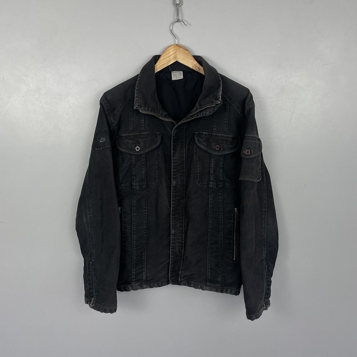 Nike × Vintage Vintage 90’s Nike distressed Denim Jacket y2k Size US M / EU 48-50 / 2 - 1 Thumbnail