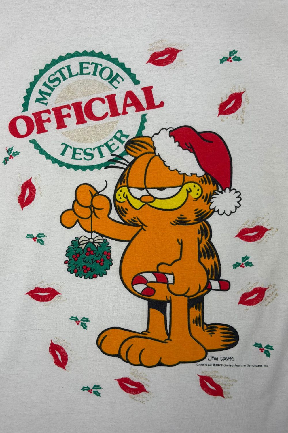 Early Garfield Christmas Ringer T-Shirt 1979 Single Stitch image 8