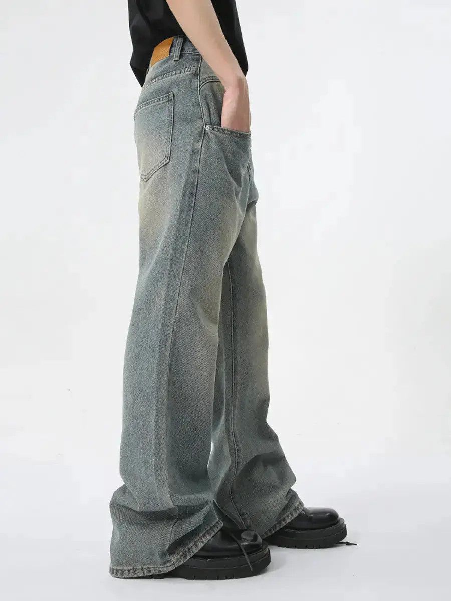 Japanese Brand Retro loose straight leg micro flared jeans Size US 30 / EU 46 - 3 Thumbnail