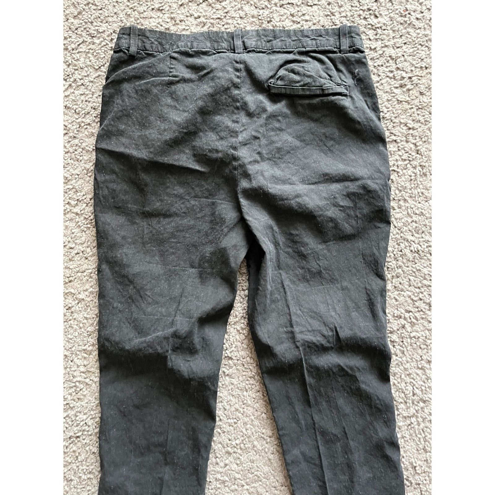 Theory Theory Black Linen Blend Pull On Ankle Pants Women's Size 2 Elastic Waist Casual Classic Size 26" / US 2 / IT 38 - 4 Thumbnail