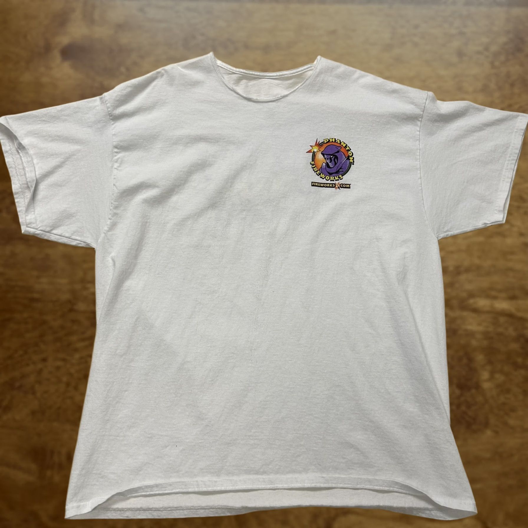 Vintage Phantom Fireworks Shirt Mens XL White Red White & Boom! Patriotic Tee T-Shirt Size US XL / EU 56 / 4 - 1 Thumbnail