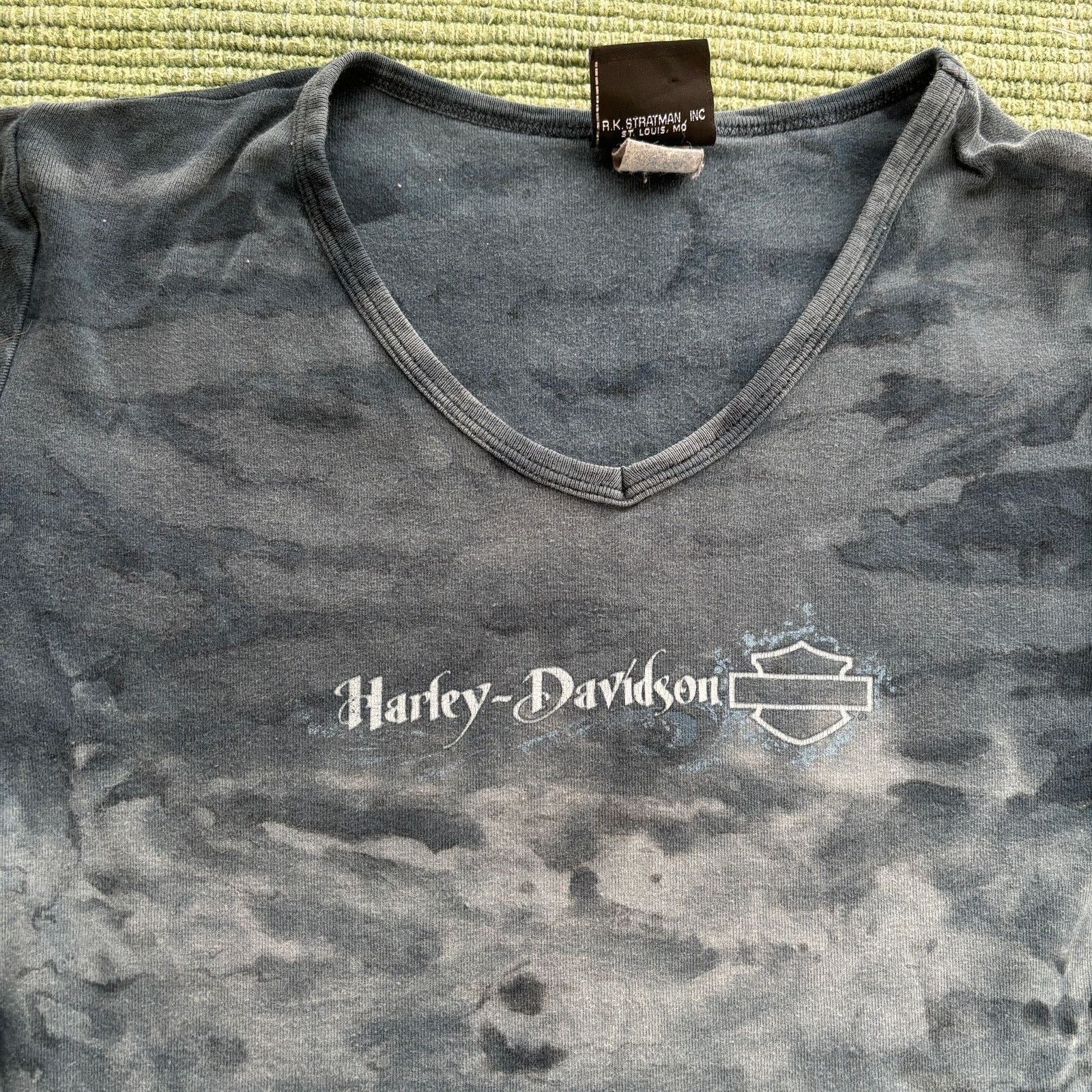 Harley Davidson Vintage Y2K smoke gray harley davidson womens baby tee Size S / US 4 / IT 40 - 2 Thumbnail