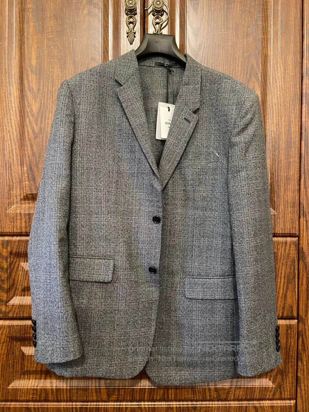 Berluti Berluti Gray Check Slim Wool Suit. Size US L / EU 52-54 / 3 - 1 Thumbnail