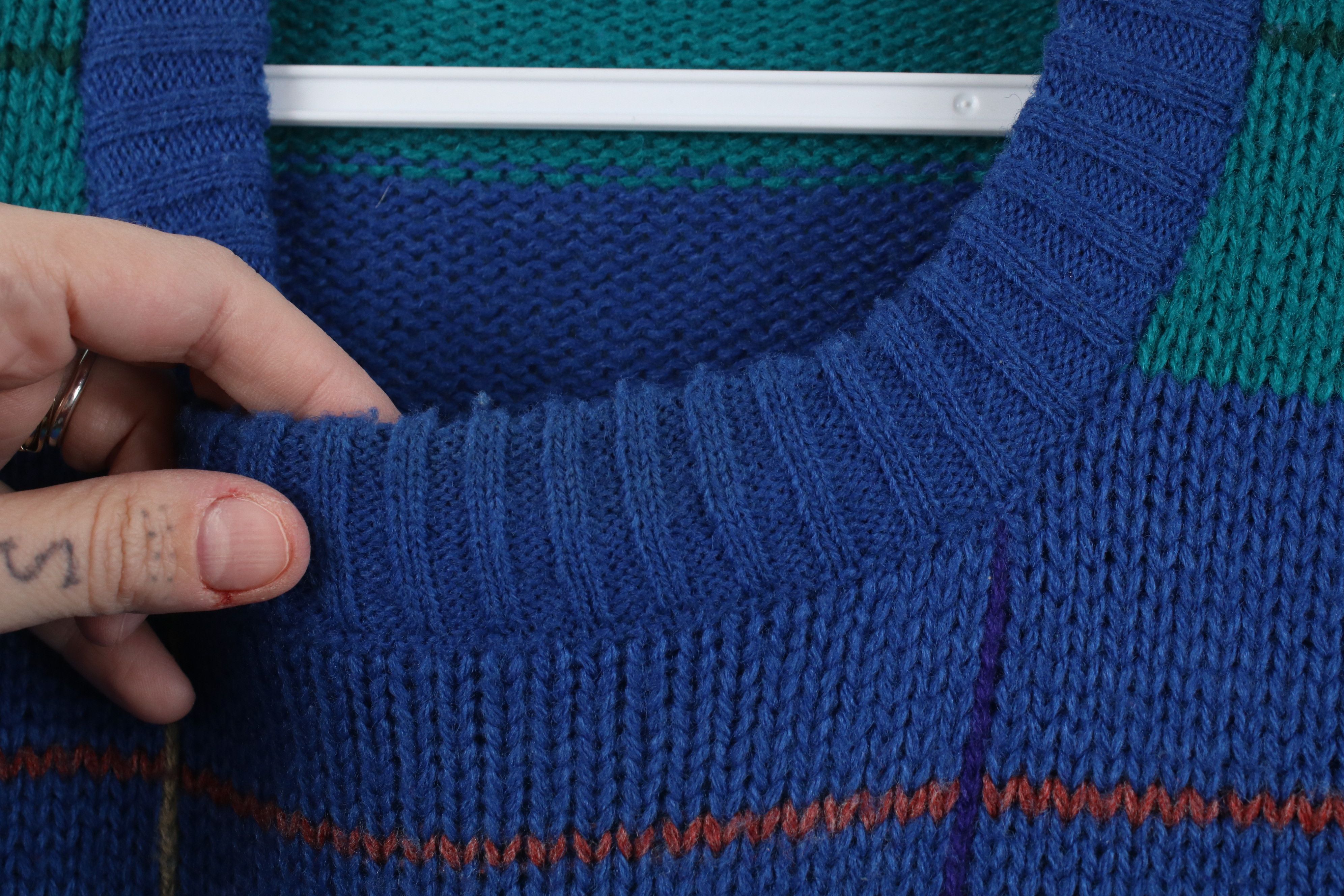 Vintage Vintage 70s Streetwear Ribbed Knit Crewneck Sweater Size US L / EU 52-54 / 3 - 4 Thumbnail