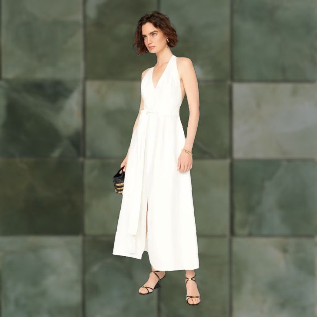 long dress images Strappy-Back Long Satin A-Line Prom Dress with Pockets Indigo / 2
