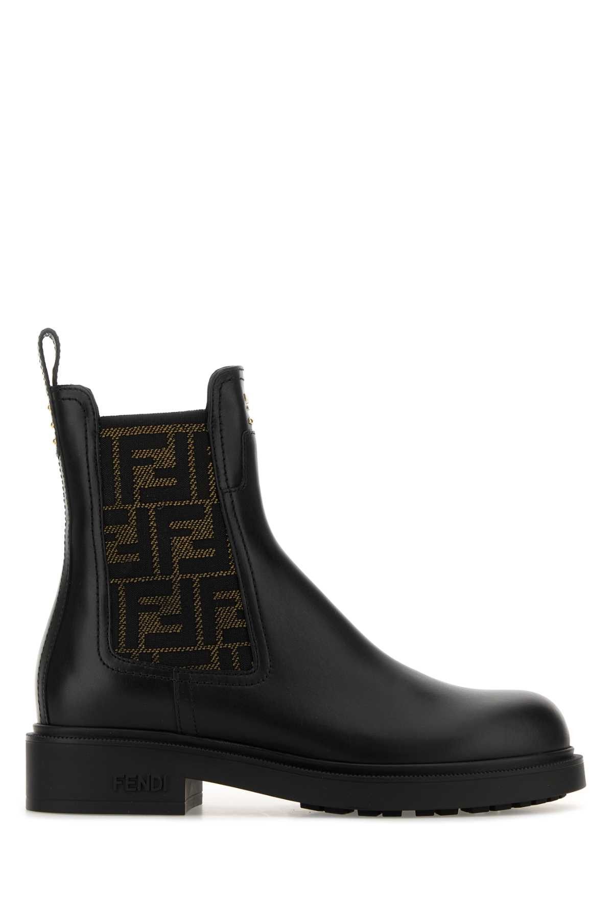 Fendi Black Leather Fendi Filo Ankle Boots Size US 6 / IT 36 - 1 Thumbnail