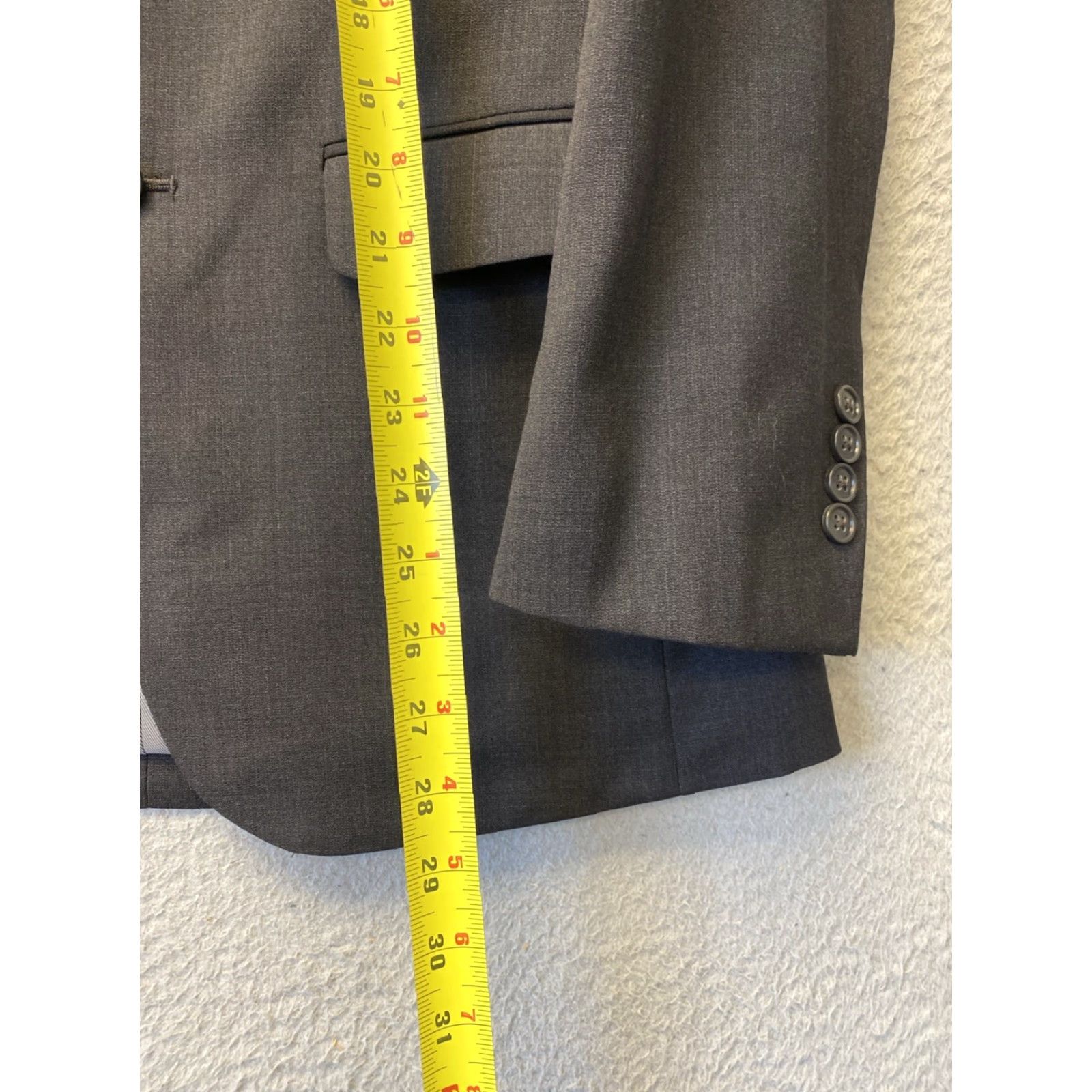 Pronto Uomo VINTAGE Pronto Uomo Men's Gray Wool Blend Sport Coat Jacket 36S Single-Breasted Men's Blazer Size 36S - 3 Thumbnail