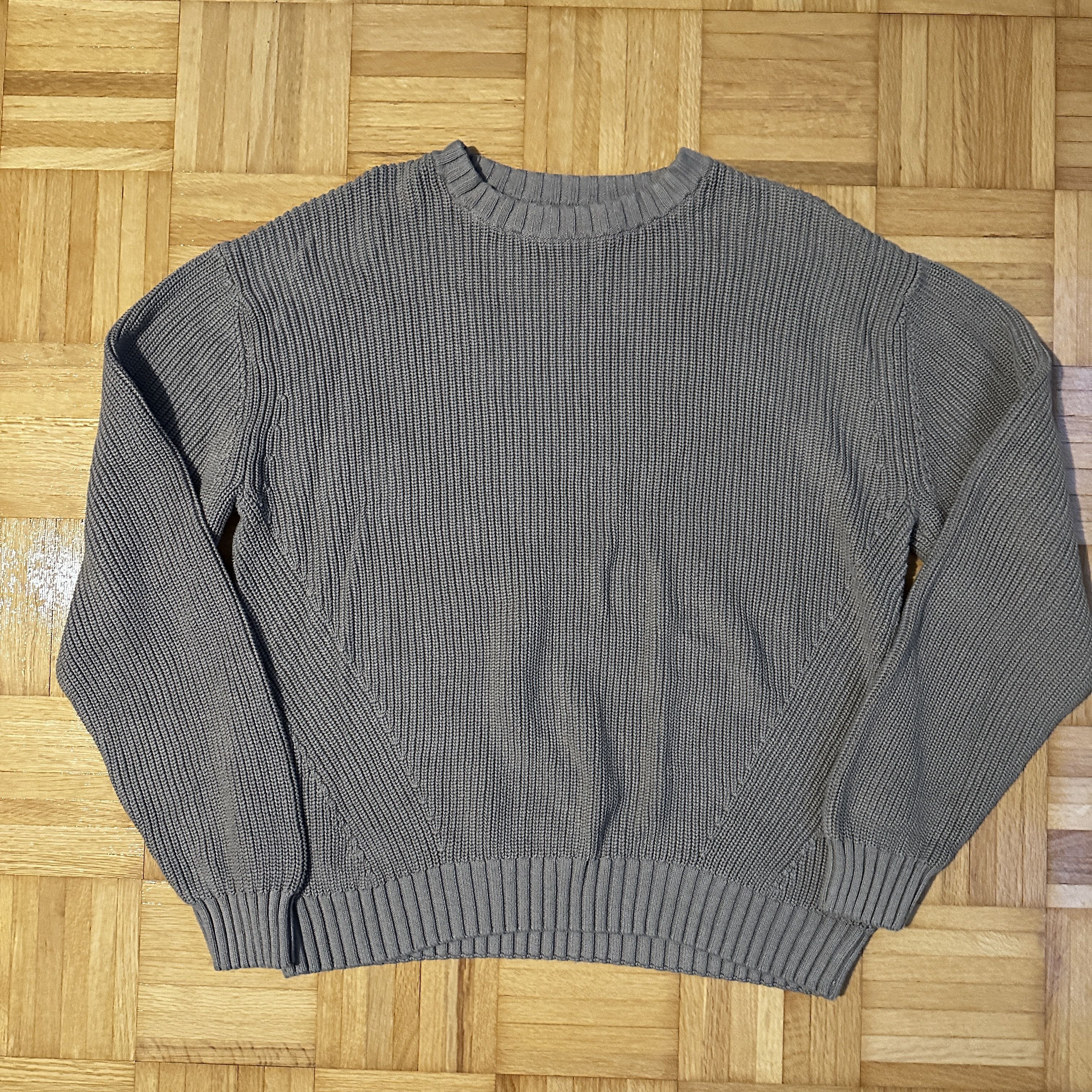 Zara Zara Textured Boxy Ribbon Sweater Taupe Grey Size US XL / EU 56 / 4 - 1 Thumbnail