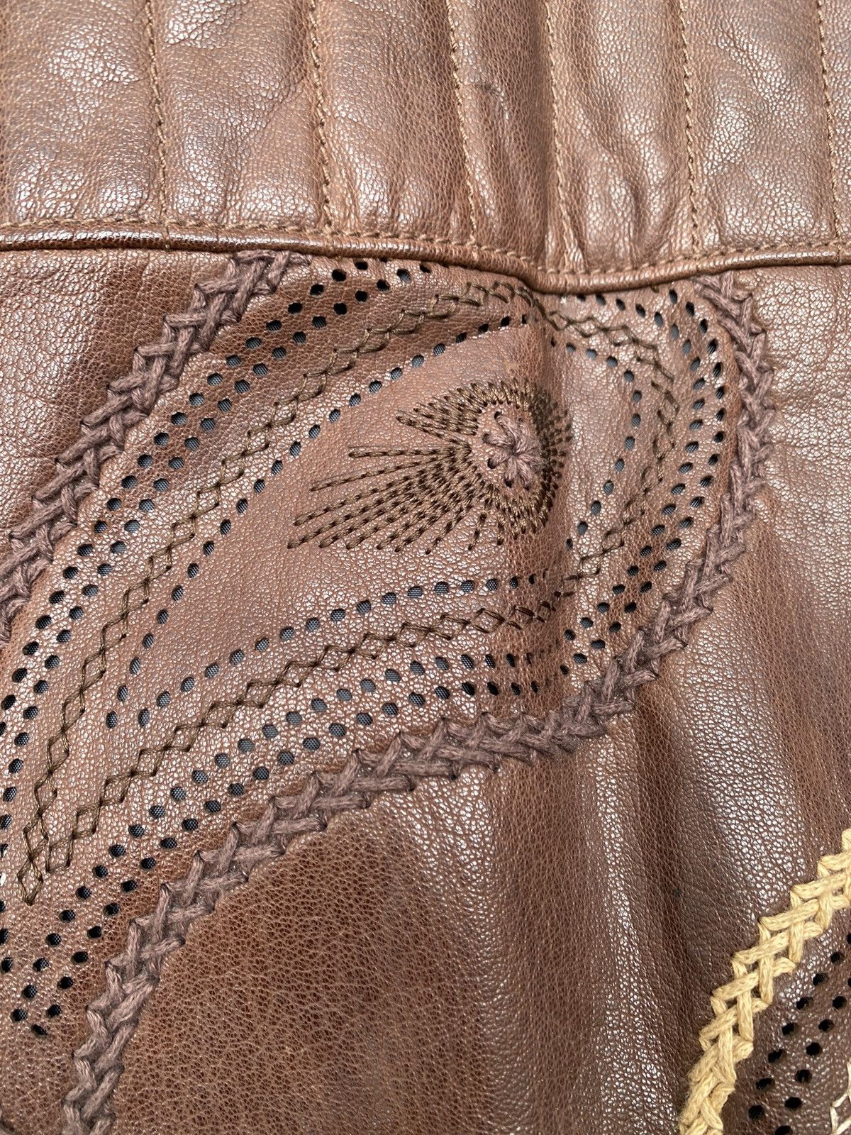 Al Wissam Al- Wissam- Indian Heritage Mango Pattern Leather Jacket Size US XXL / EU 58 / 5 - 11 Thumbnail