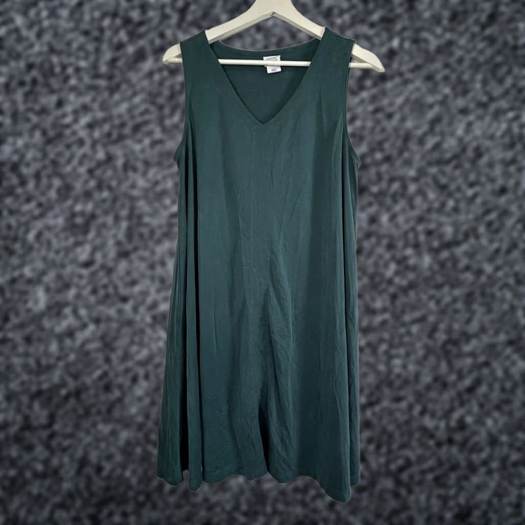 Vintage Sigrid Olsen Womens Sleeveless Green V-Neck A-Line Dress Medium Casual Pullover Size M / US 6-8 / IT 42-44 - 1 Thumbnail