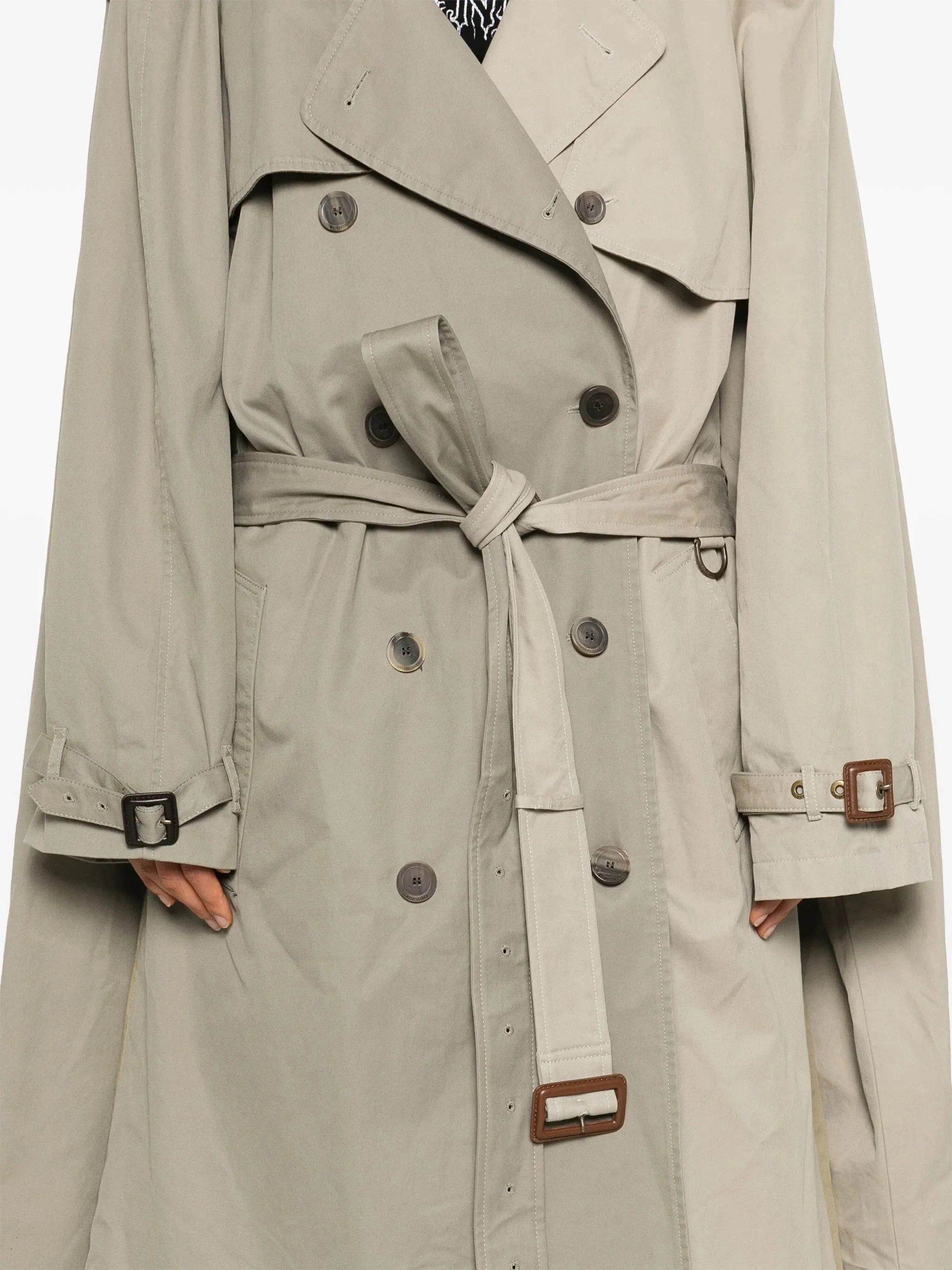 Balenciaga o1tr1nto1125 Double Sleeve Trench Coat in Multicolor Size L / US 10 / IT 46 - 2 Thumbnail