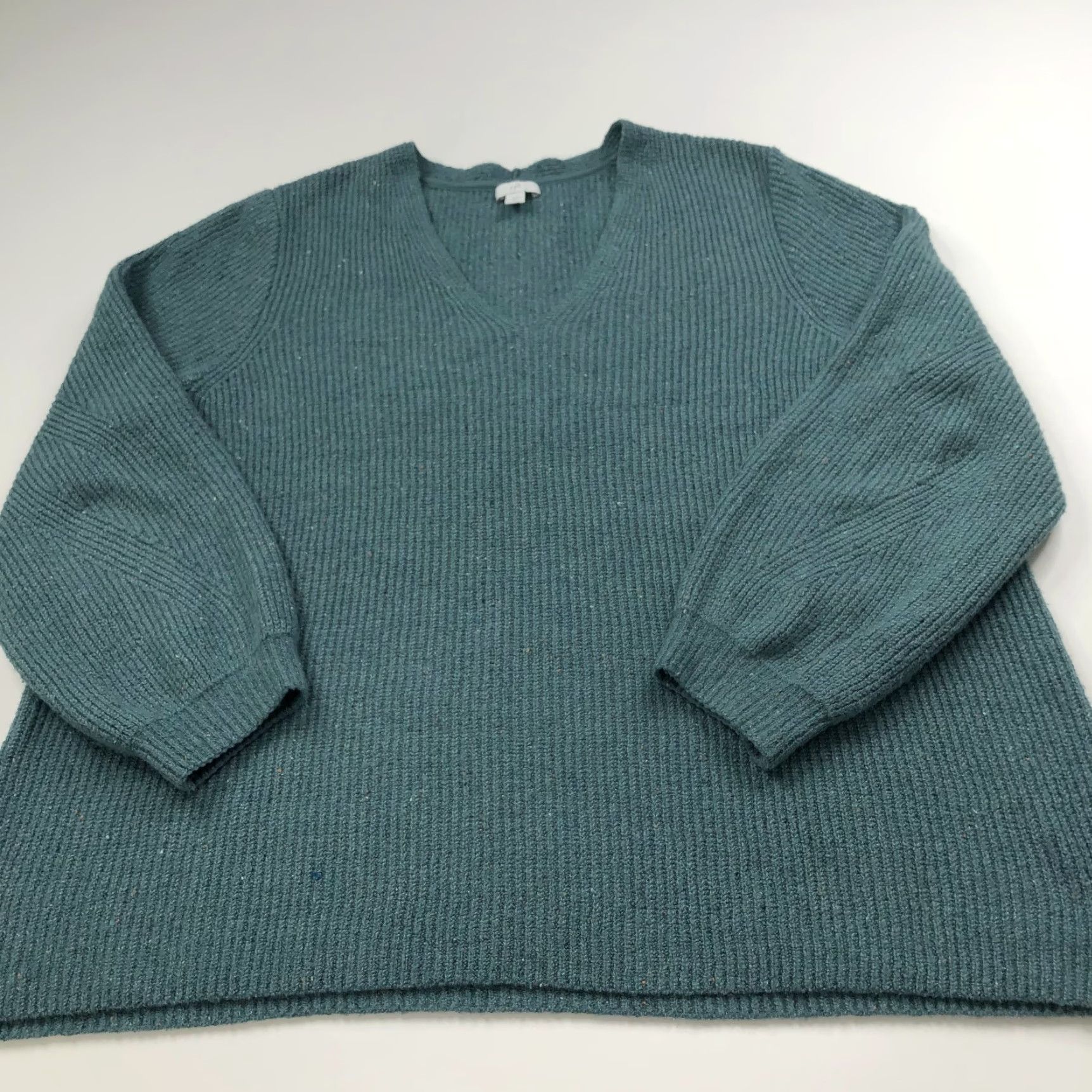 J. Jill J.Jill 3X Women's Knit Acrylic V-Neck Pullover Sweater Green Size XXL / US 16-18 / IT 52-54 - 3 Thumbnail