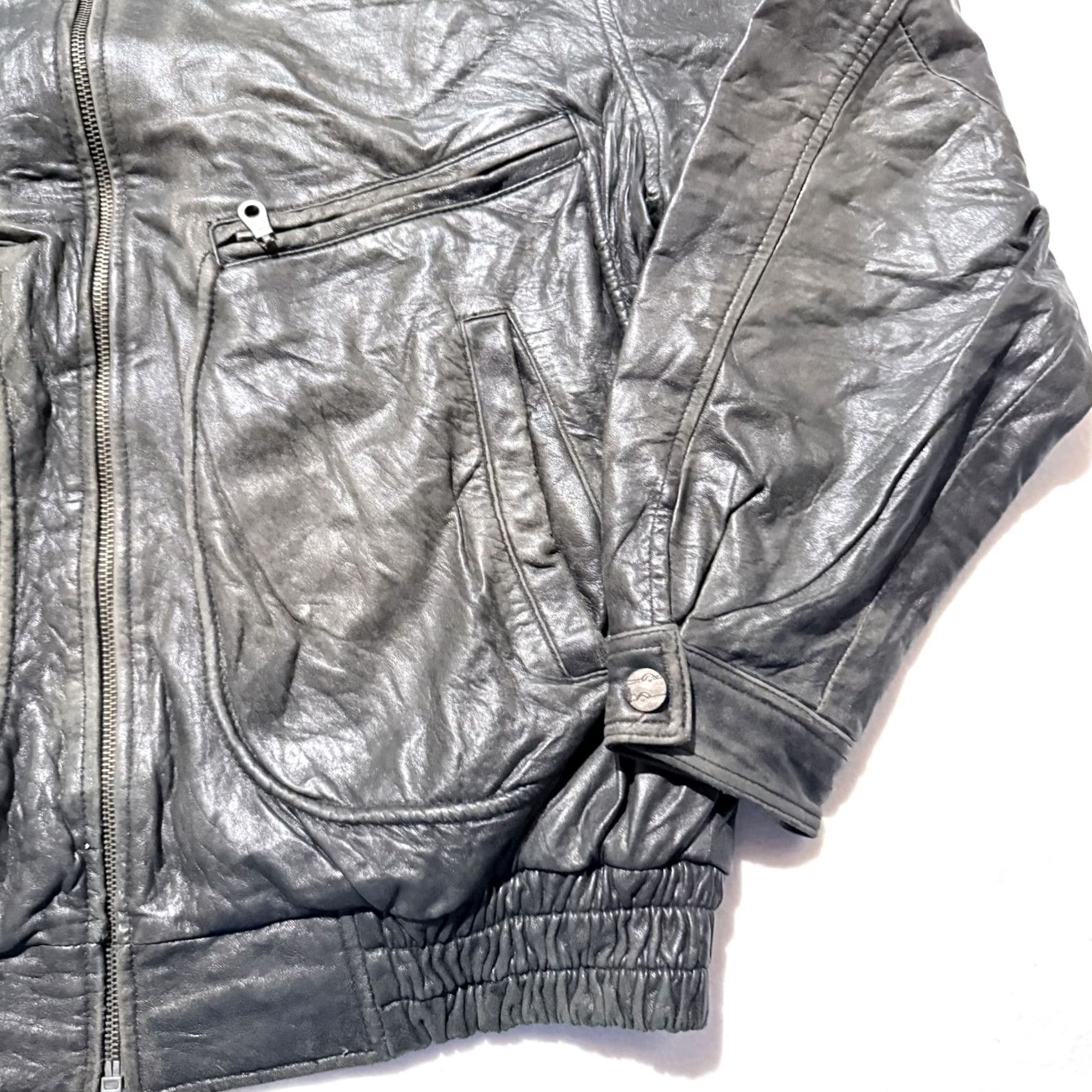 Vintage VINTAGE Eastwind Leather Flight Bomber Jacket Black Retro Zipper Men Size 52 Size US L / EU 52-54 / 3 - 7 Thumbnail