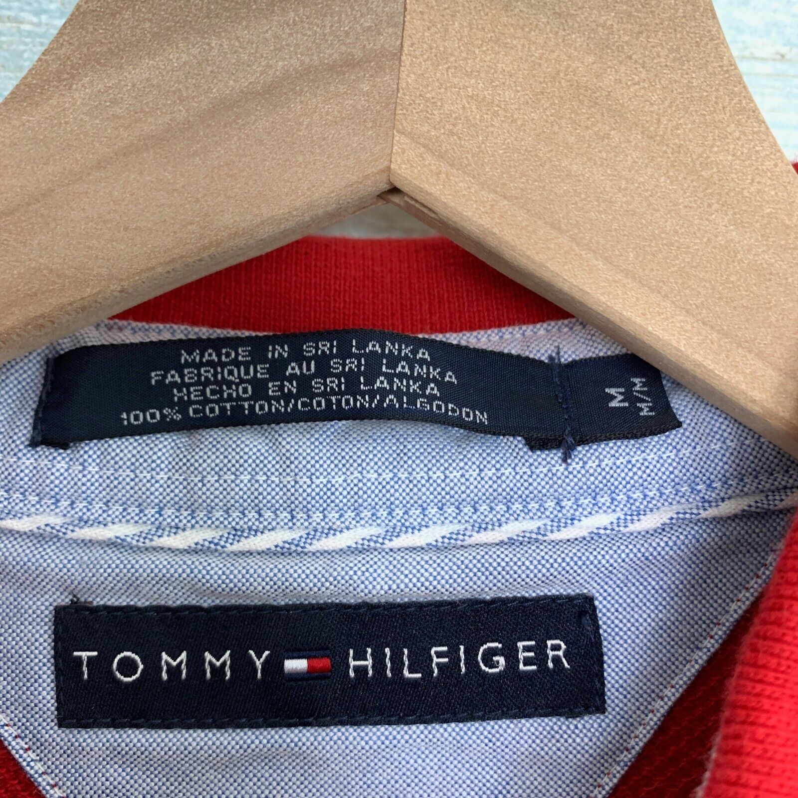 Tommy Hilfiger Tommy Hilfiger Vintage Flag Rugby Polo Shirt Red Mens M Size US M / EU 48-50 / 2 - 7 Thumbnail