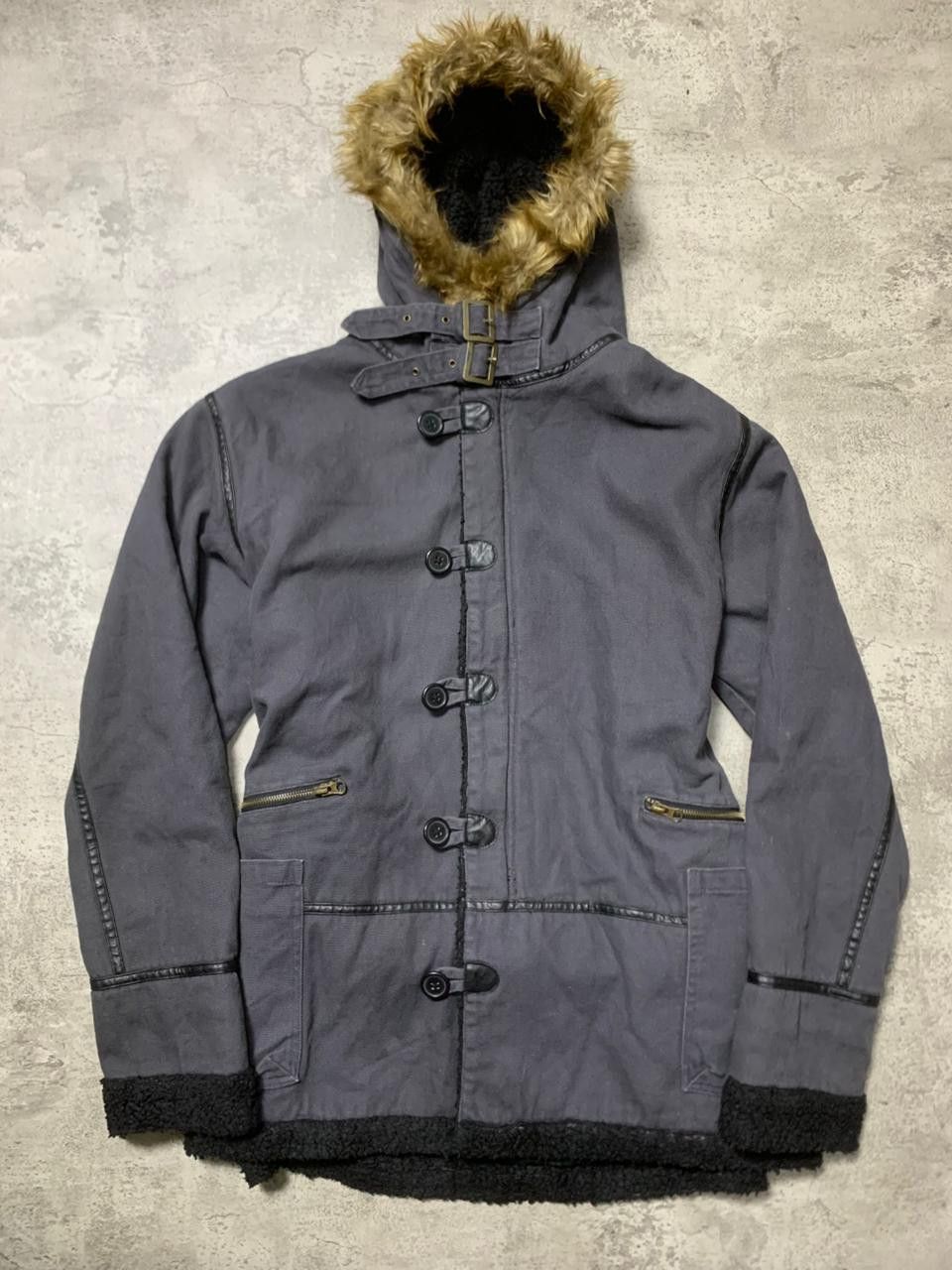 In The Attic Vintage Bicol Bird - Fur Hooded Jacket Size US XL / EU 56 / 4 - 1 Thumbnail