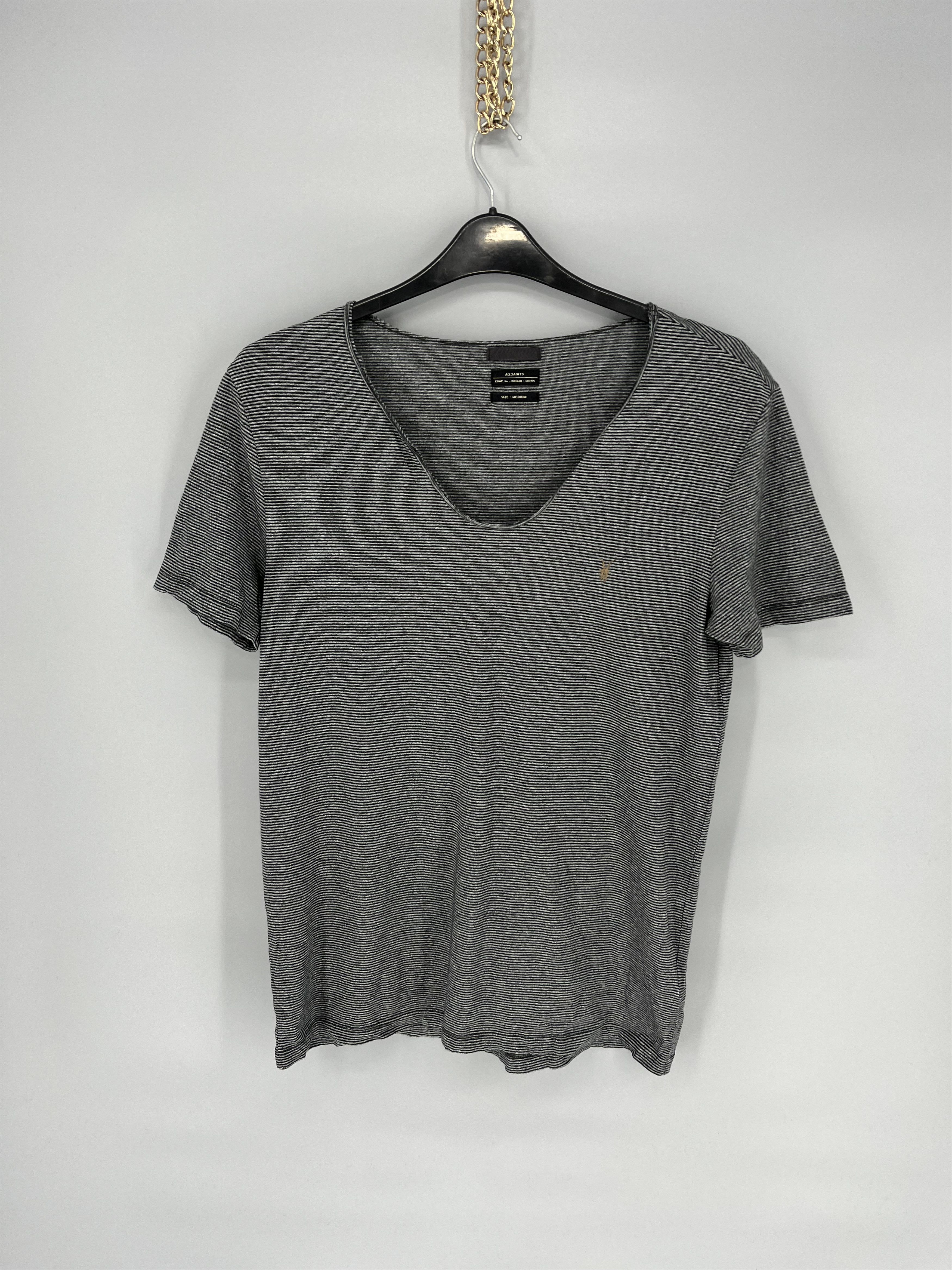Allsaints AllSaints Men's striped tshirt V-Neckline Size US M / EU 48-50 / 2 - 3 Thumbnail