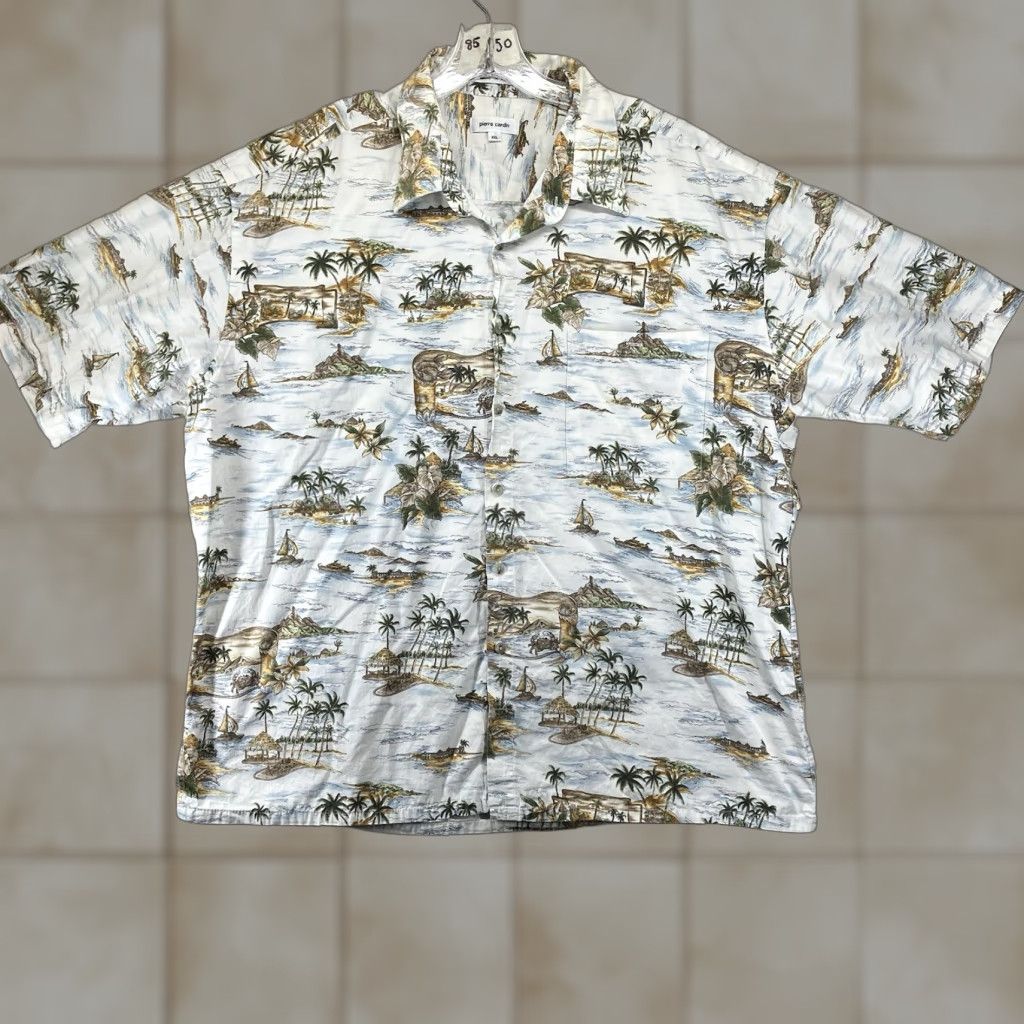 Pierre Cardin VINTAGE Pierre Cardin Men's Hawaiian Shirt 2XL Short Sleeve Cotton Floral Nautical 90s Summer Size US XXL / EU 58 / 5 - 1 Thumbnail