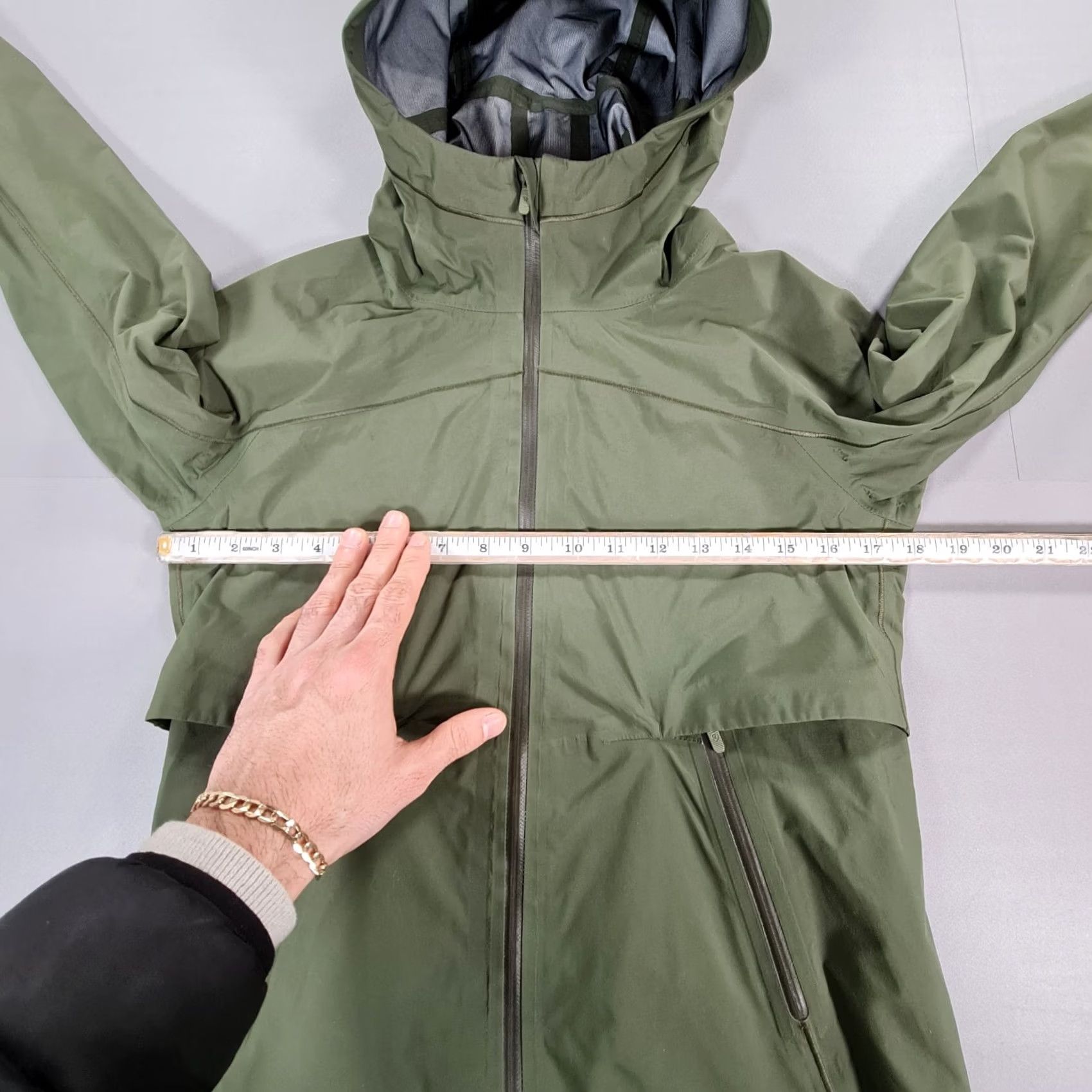 Lululemon Lululemon Womens Jacket Khaki Green 6 UK Rain Coat Waterproof Hooded Pockets Zipped Pockets Nylon Mid-Length Rain Coat Womens Size M / US 6-8 / IT 42-44 - 7 Thumbnail