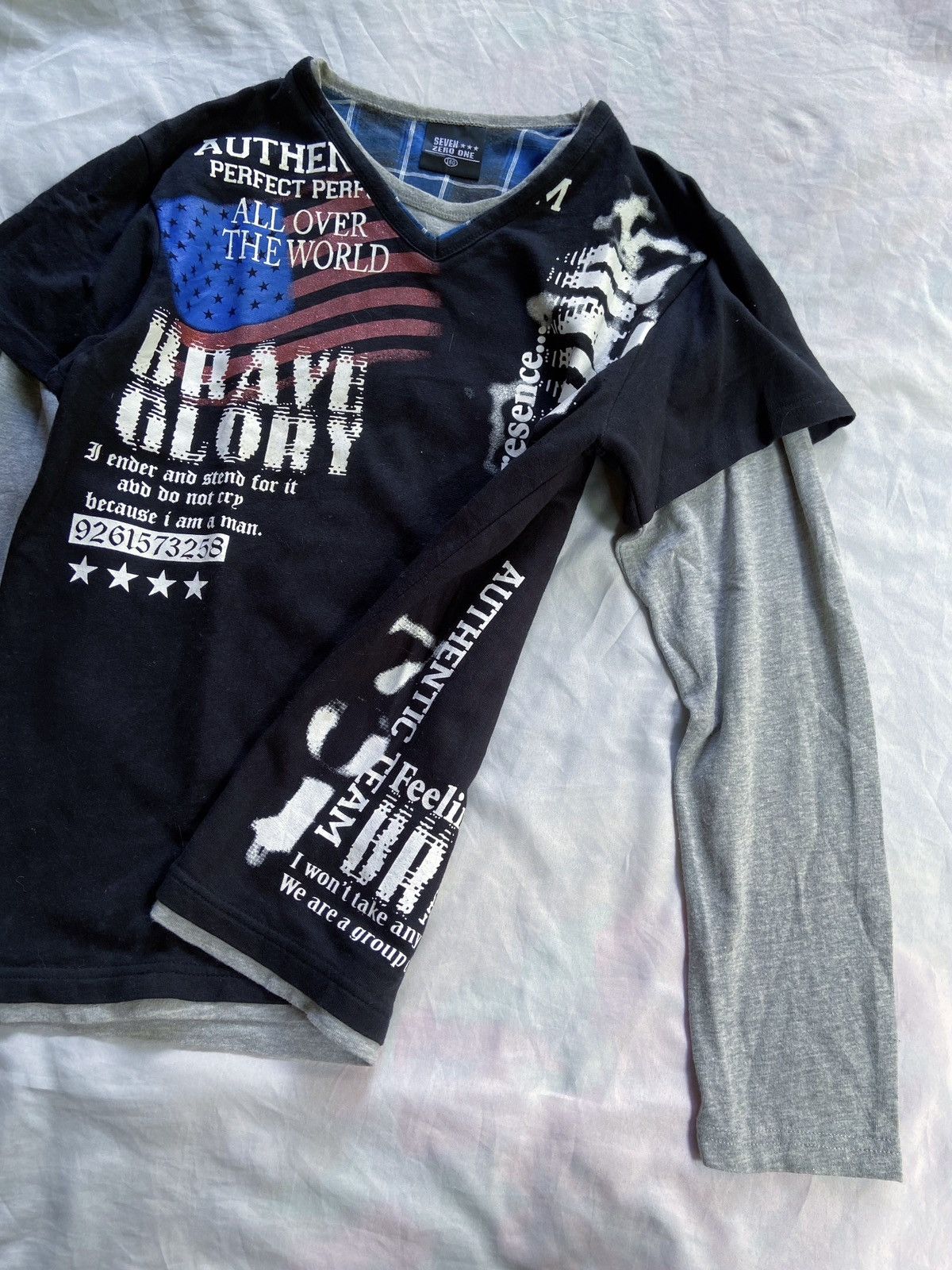 Japanese Brand SEVEN ZERO ONE DOUBLE LAYER LONG SLEEVE Size US S / EU 44-46 / 1 - 2 Thumbnail