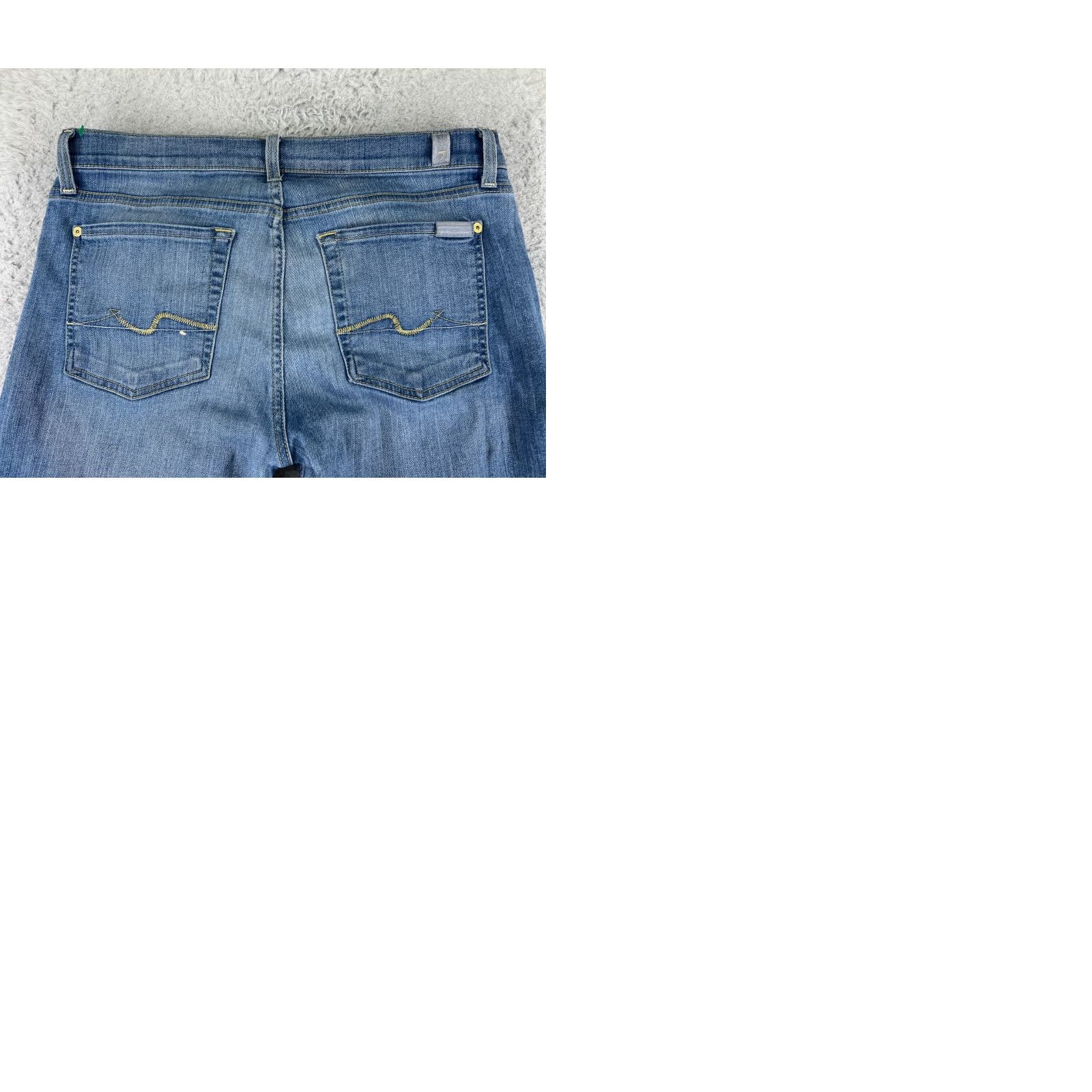 7 For All Mankind 7 For All Mankind Jeans Womens 31 Blue Denim Ankle Cotton 30x25 Regular Zip Pocket 5-Pocket Solid Color 30 Waist Inseam 25 Size 24" / US 00 / IT 34 - 10 Thumbnail