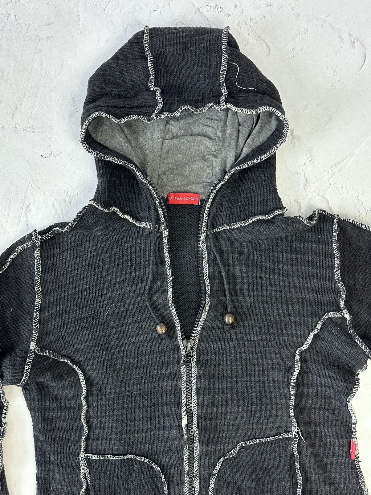 If Six Was Nine × Japanese Brand × Vintage Vintage Crop Black Hoodie Size S / US 4 / IT 40 - 4 Thumbnail