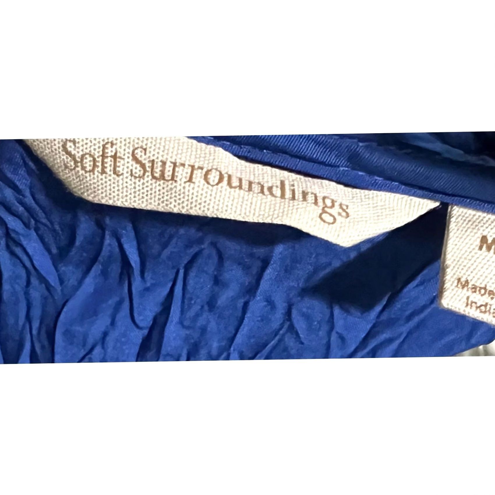 Soft Surroundings Soft Surroundings Tie Duster Cardigan Top Blue Lightweight Women's M Blouse Cardigan V-Neck Tie Short Sleeve/Crinkle Summer 90s? Size M / US 6-8 / IT 42-44 - 7 Thumbnail