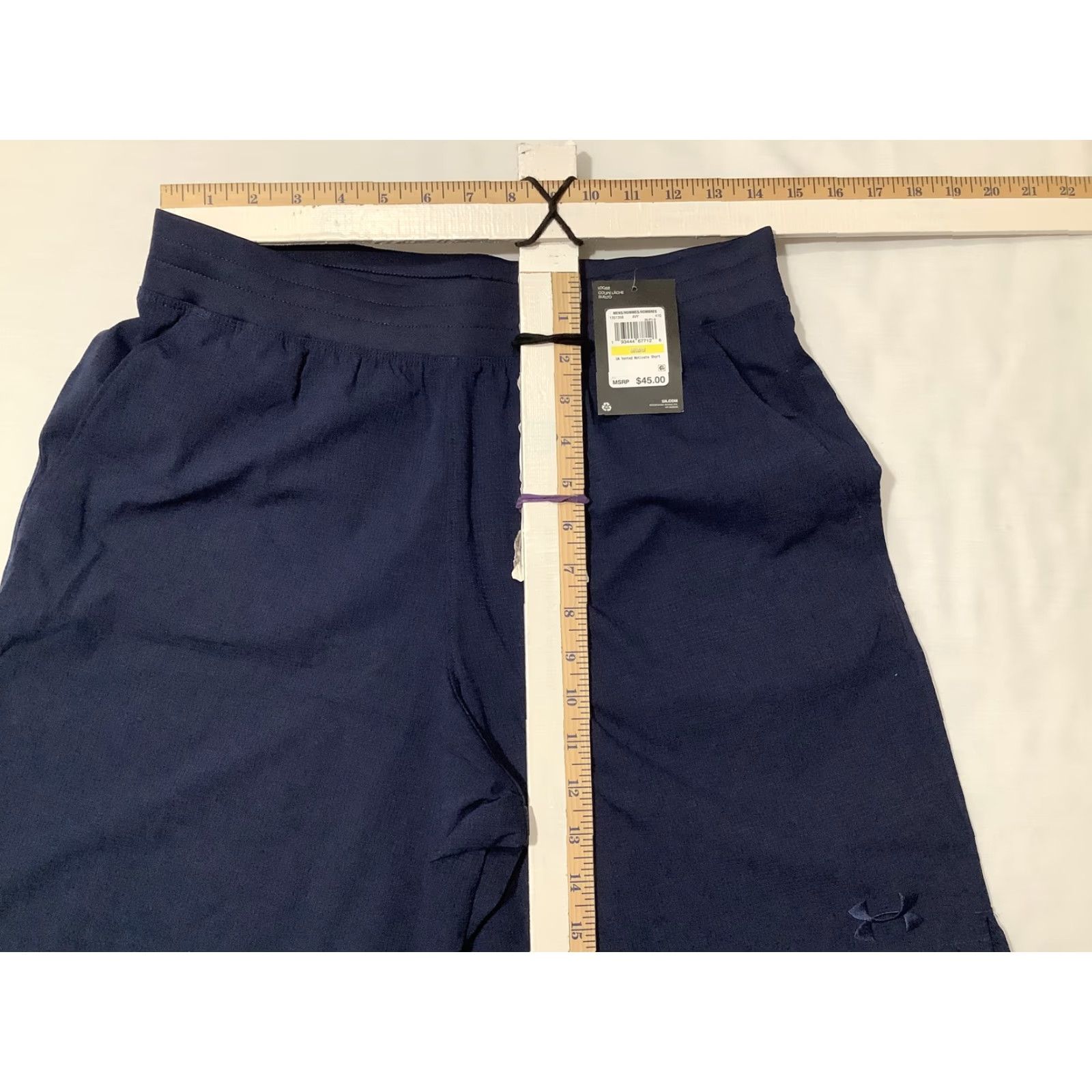 Under Armour Under Armour Men's Medium UA Vented Motivate Short Activewear Shorts Navy Blue 8" Loose Pockets Breathable Elastic Waist Gym Running Training CrossFit Size US 31 - 4 Thumbnail