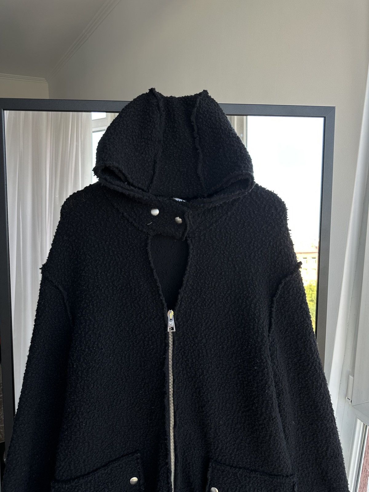 Missoni M MISSONI Lightweight Wool Funnel Neck Bouclé Sherpa Jacket Size US L / EU 52-54 / 3 - 6 Thumbnail