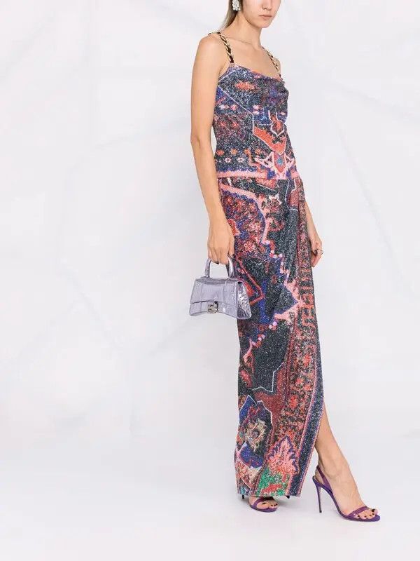 Balmain o1y0525 Maxi Dress in Multicolor Size XS / US 0-2 / IT 36-38 - 5 Thumbnail