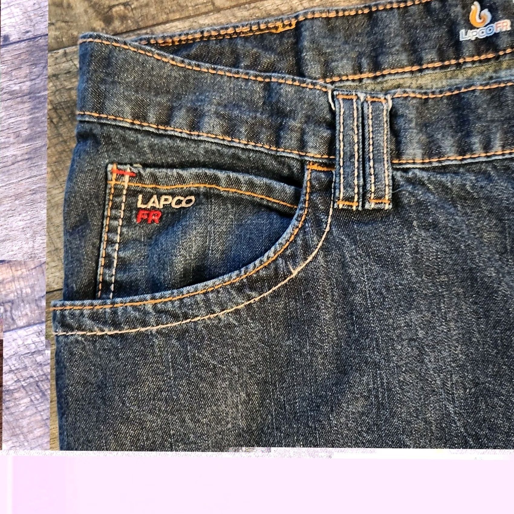 Vintage LAPCO FR Jeans Mens 40x32 Flame-Resistant Blue Style P-UNDM10 Thick Stitch Jeans Men 5-Pocket Straight Inseam 32 Casual Workwear Vintage: No Size US 40 / EU 56 - 7 Thumbnail