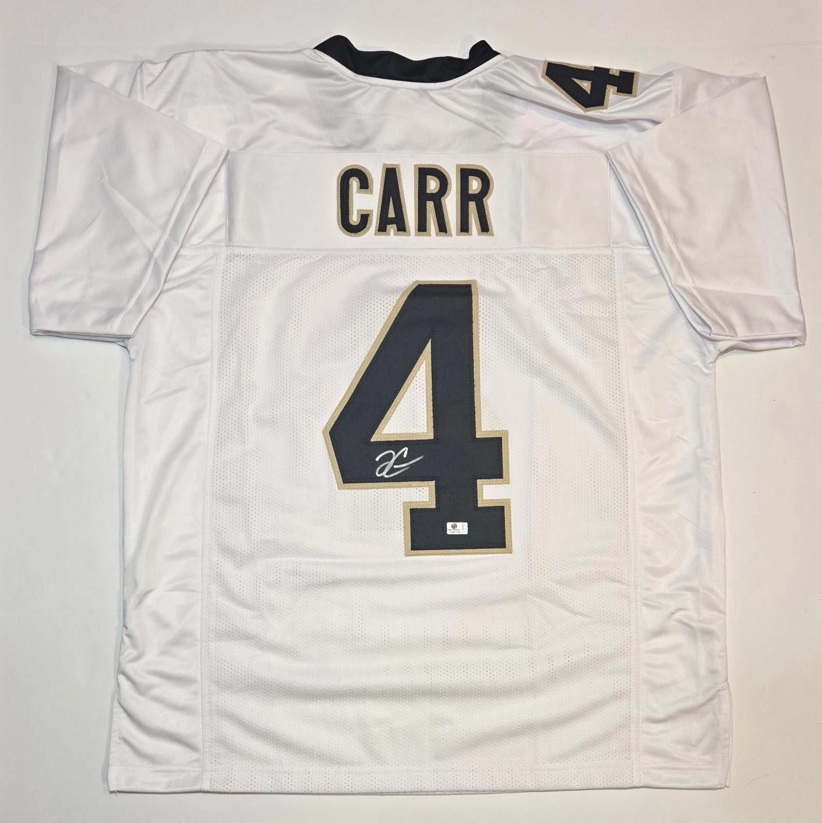 Other Derek Carr Saints signed White Football Jersey coa (XL) Size ONE SIZE - 2 Thumbnail
