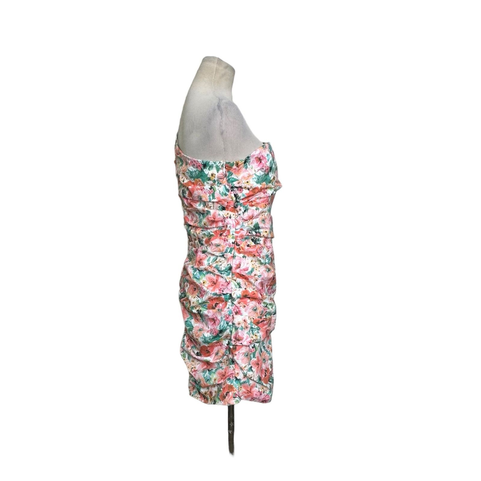 Zara Zara floral one shoulder ruched mini dress size Large Size L / US 10 / IT 46 - 8 Thumbnail