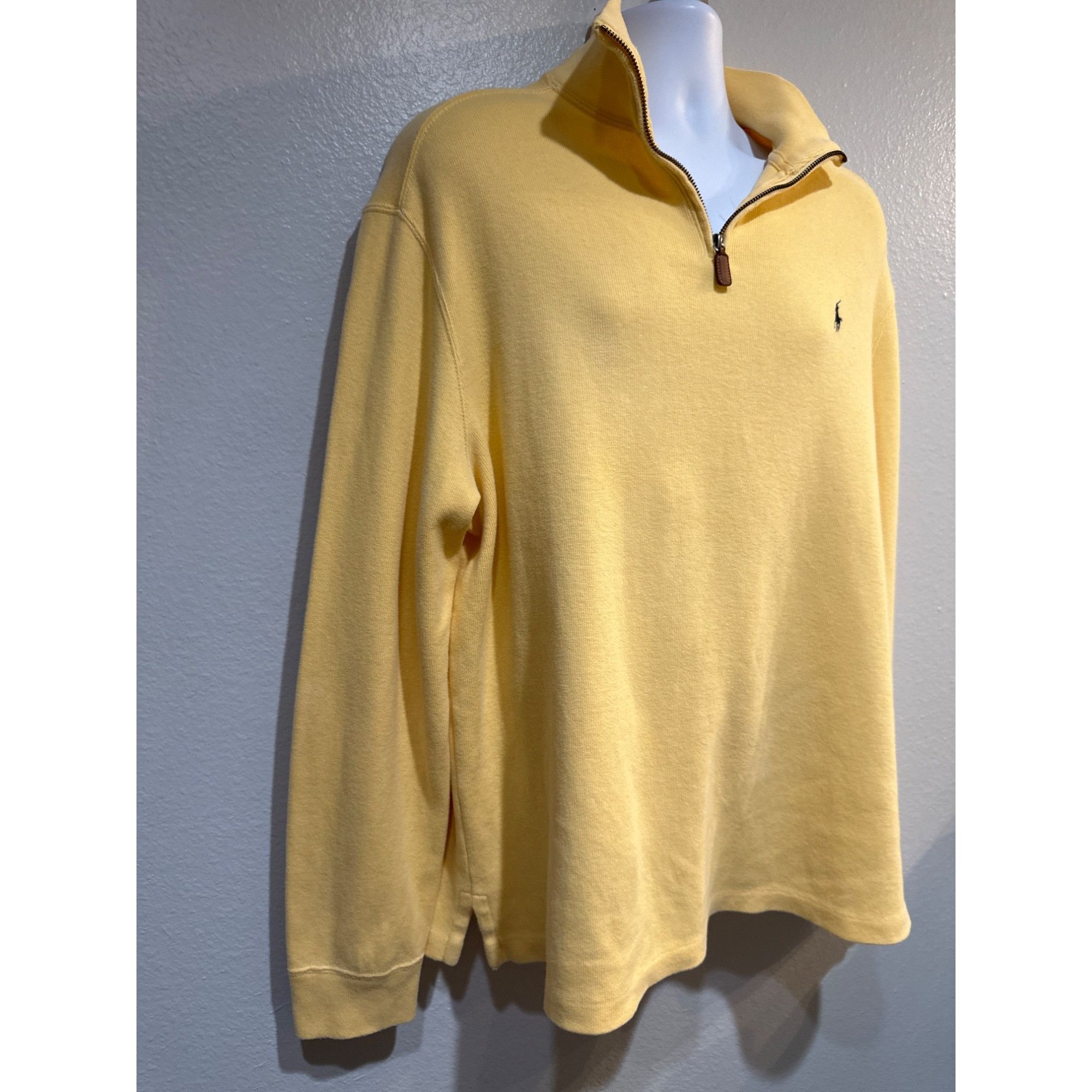 Polo Ralph Lauren Polo Ralph Lauren Lg Yellow Quarter Zip Long Sleeve Knit Swe Size US L / EU 52-54 / 3 - 4 Thumbnail