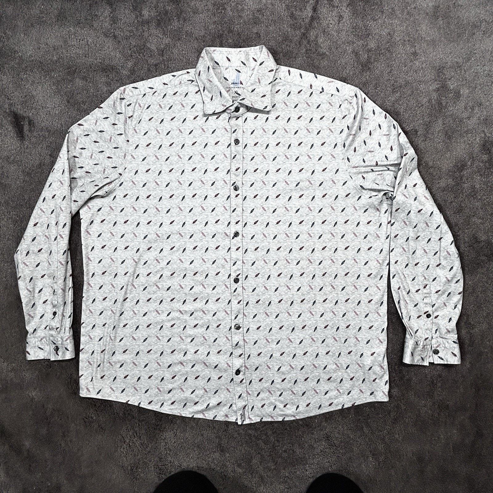 johnnie-O Johnnie-O Featherweight Men XL Graphic Long Sleeve Polo Size US XL / EU 56 / 4 - 2 Thumbnail