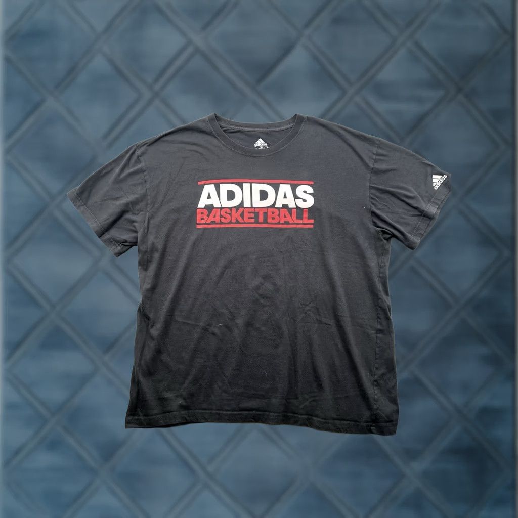 Adidas adidas Basketball Red Black White Men's Graphic T-Shirt 2XL Crew Neck Short Sleeve Logo Sports 2020s Mens Size US XXL / EU 58 / 5 - 1 Thumbnail
