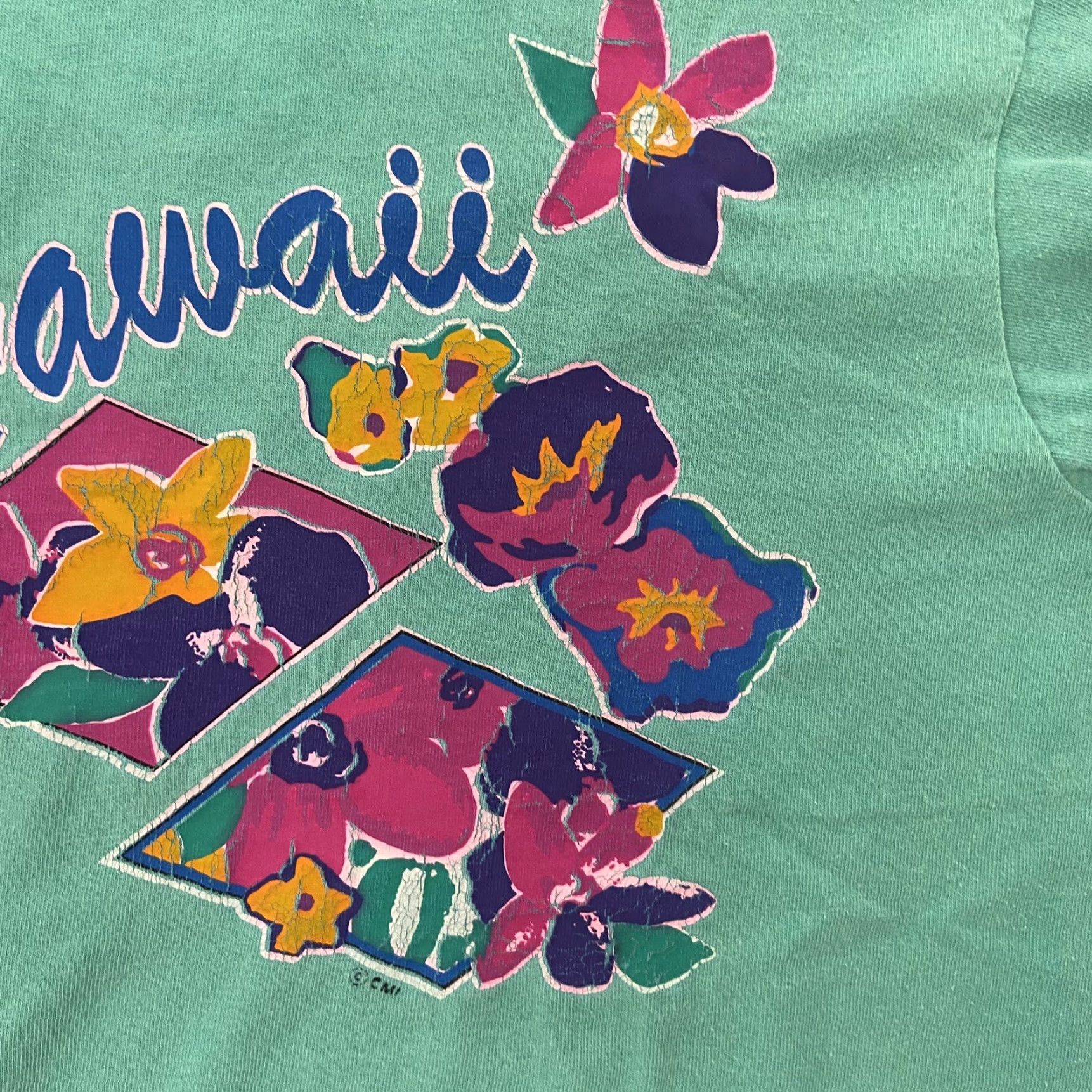 Fruit Of The Loom VINTAGE Fruit of the Loom Hawaii Shirt Adult Large Green Aloha Floral Beach Tee Short Sleeve Crew Neck Men’s T-Shirt Vintage Graphic Print Size US L / EU 52-54 / 3 - 5 Thumbnail
