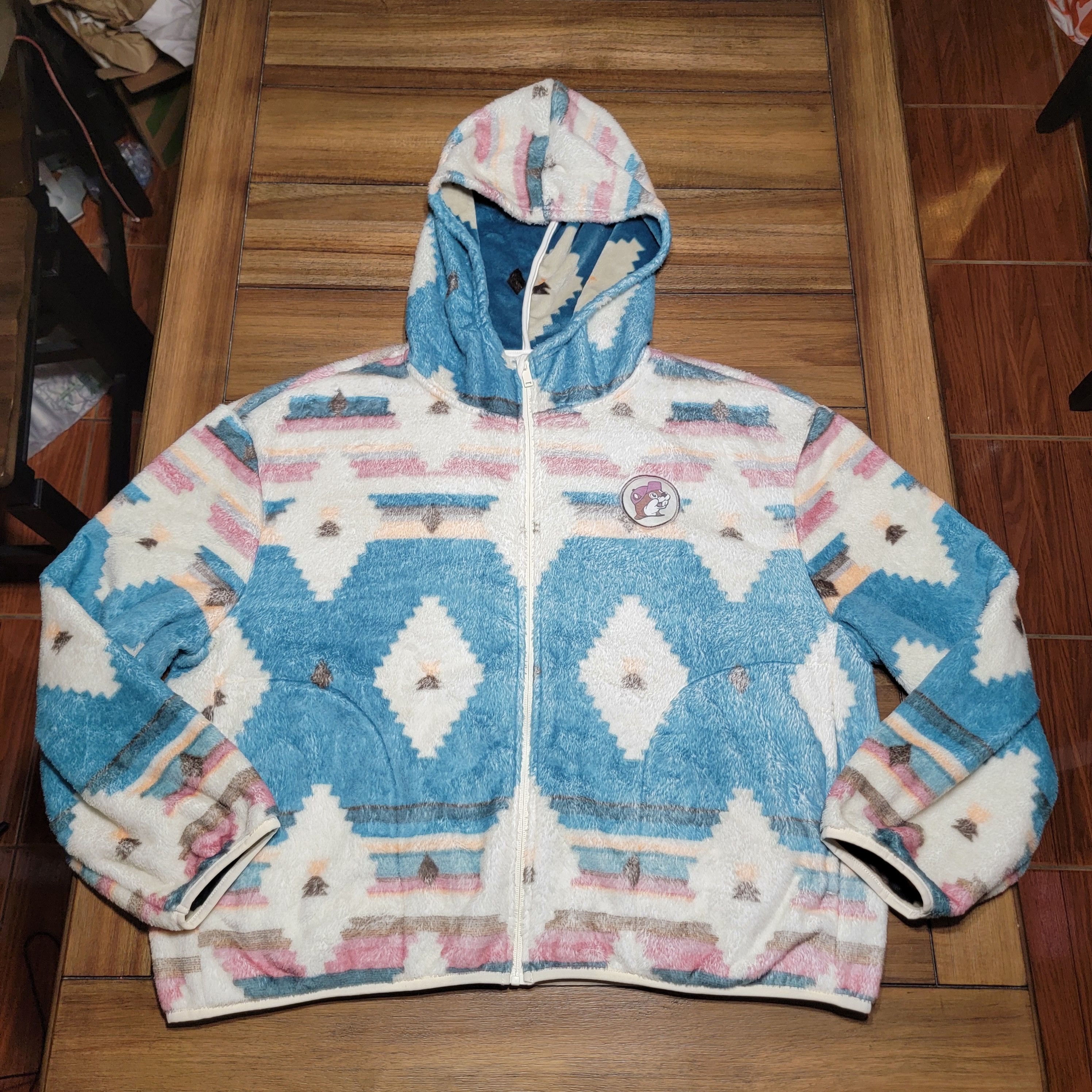 Other Buc-ee's Pastel Aztec Print Fleece Jacket w/ Hood - XXL Size XXL / US 16-18 / IT 52-54 - 1 Thumbnail