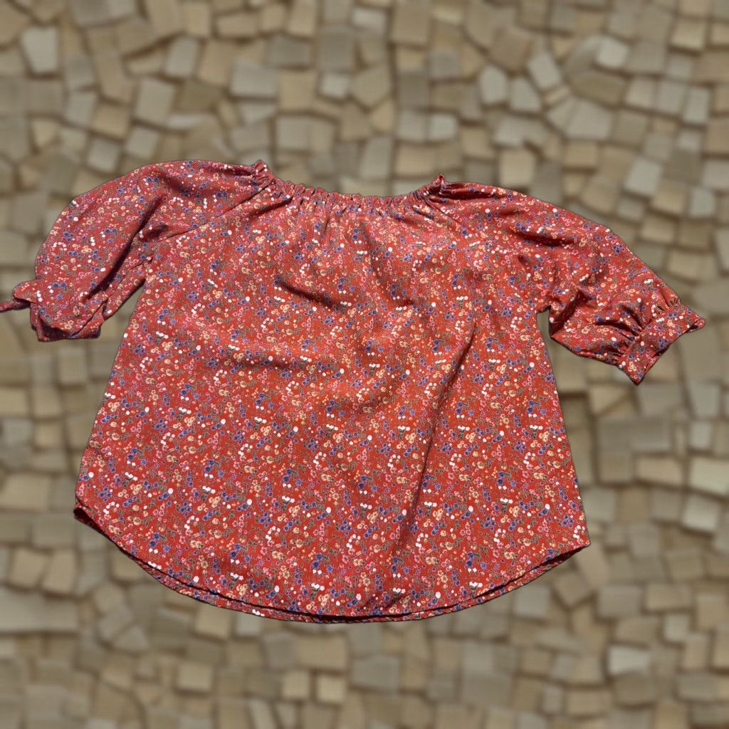 Vintage Hailey & Co. Blouse Women L Orange Floral 3/4 Sleeve Pullover Casual Regular Modern Lightweight Polyester Rayon Size L / US 10 / IT 46 - 1 Thumbnail