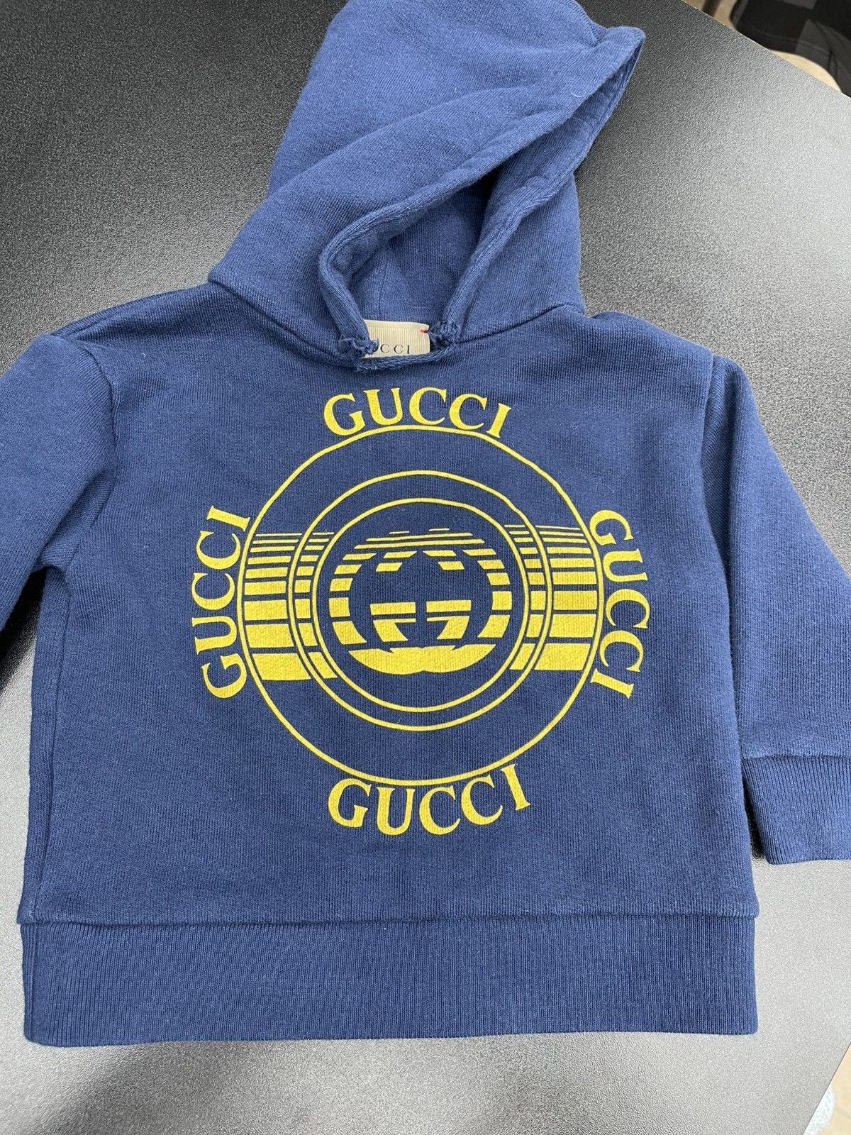 Gucci Size 6/9M - Gucci Logo Print Hoodie Blue Kids Size US XXS / EU 40 - 1 Thumbnail