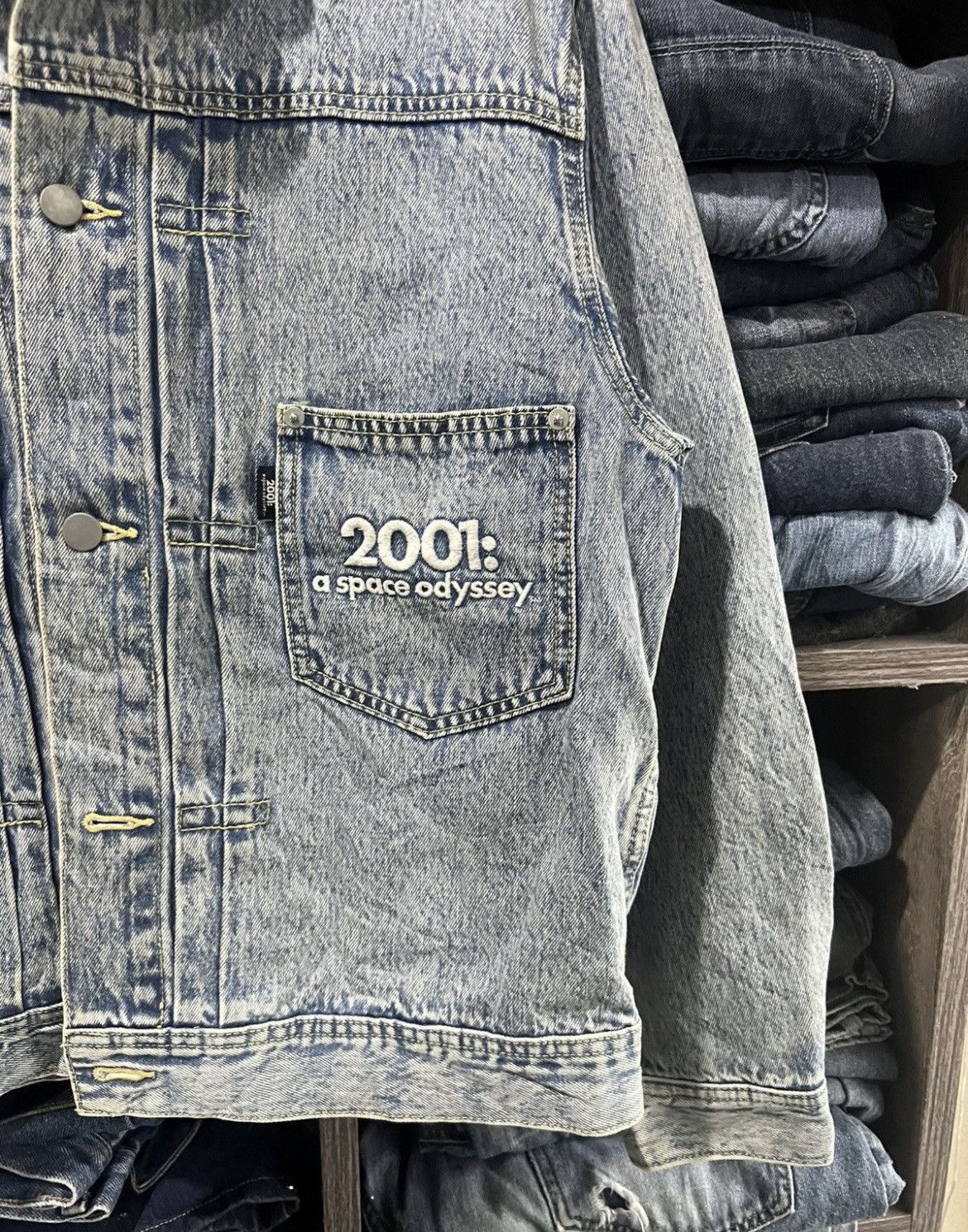 GU 🔥Rare Gu x 2001:A Space Oddyssey Denim Jacket Size US M / EU 48-50 / 2 - 7 Thumbnail